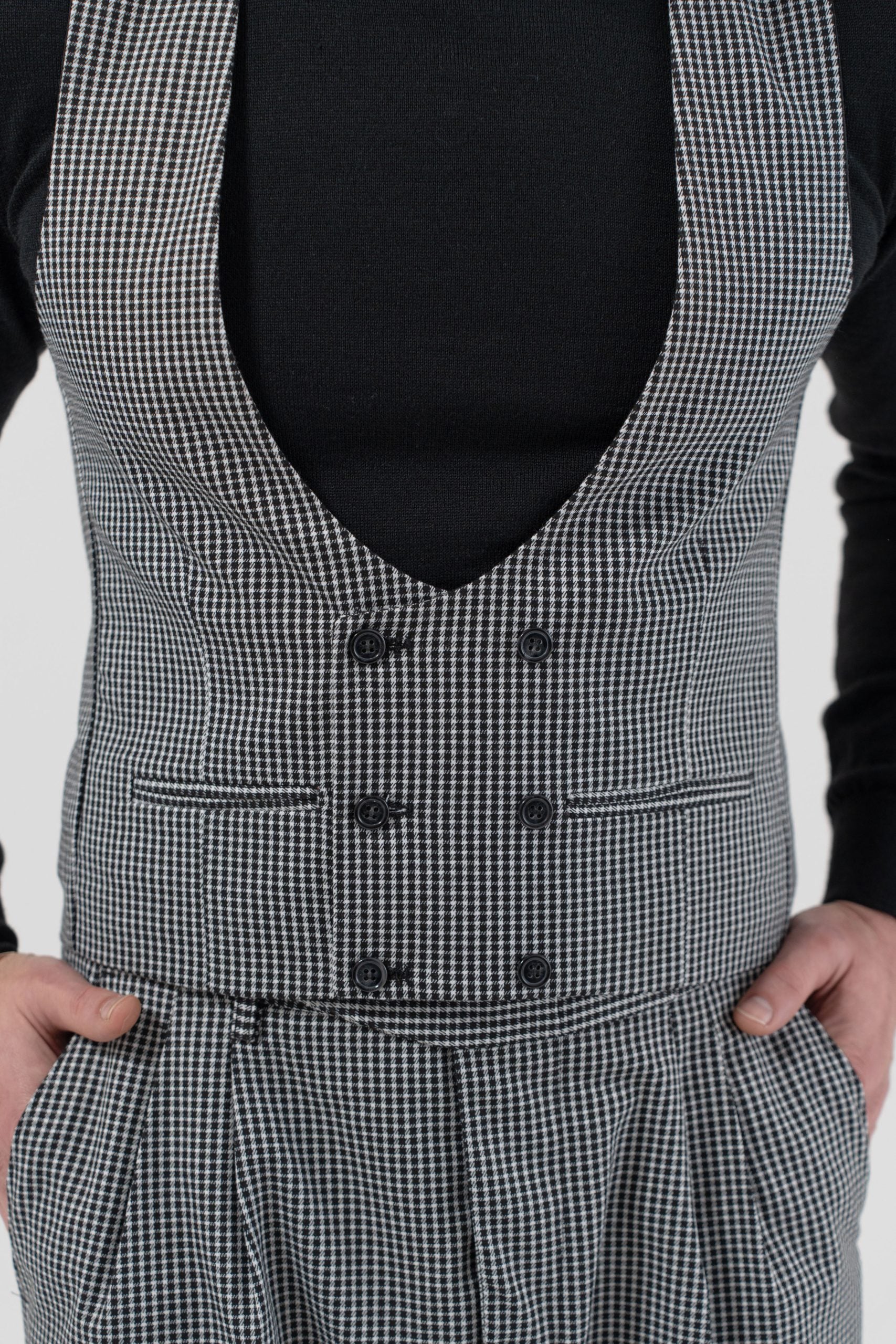 Panciotto Doppiopetto In Lana Pied de Poule Amsterdam