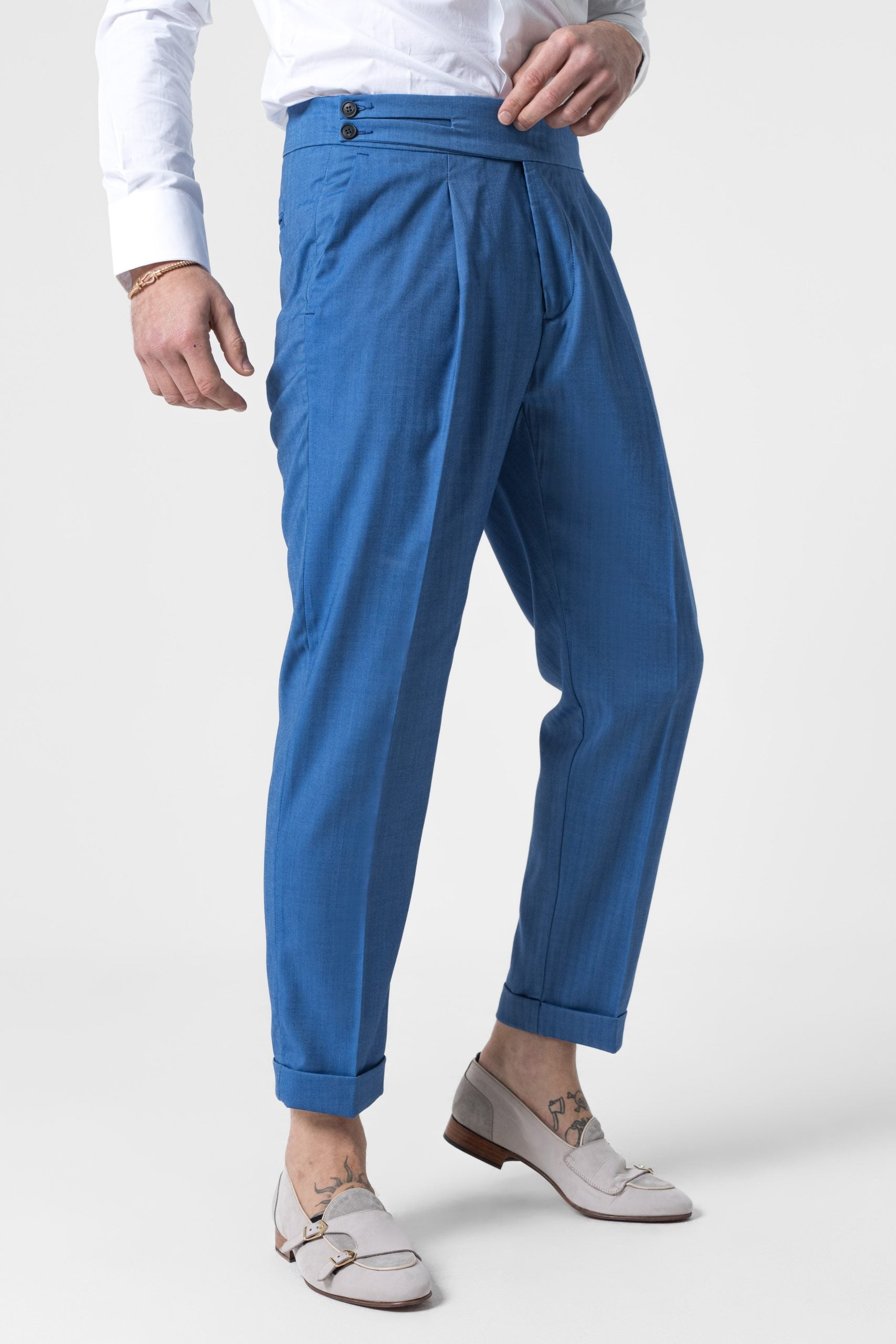 Pantalone Biforcato Solaro Azzurro Porto Cervo