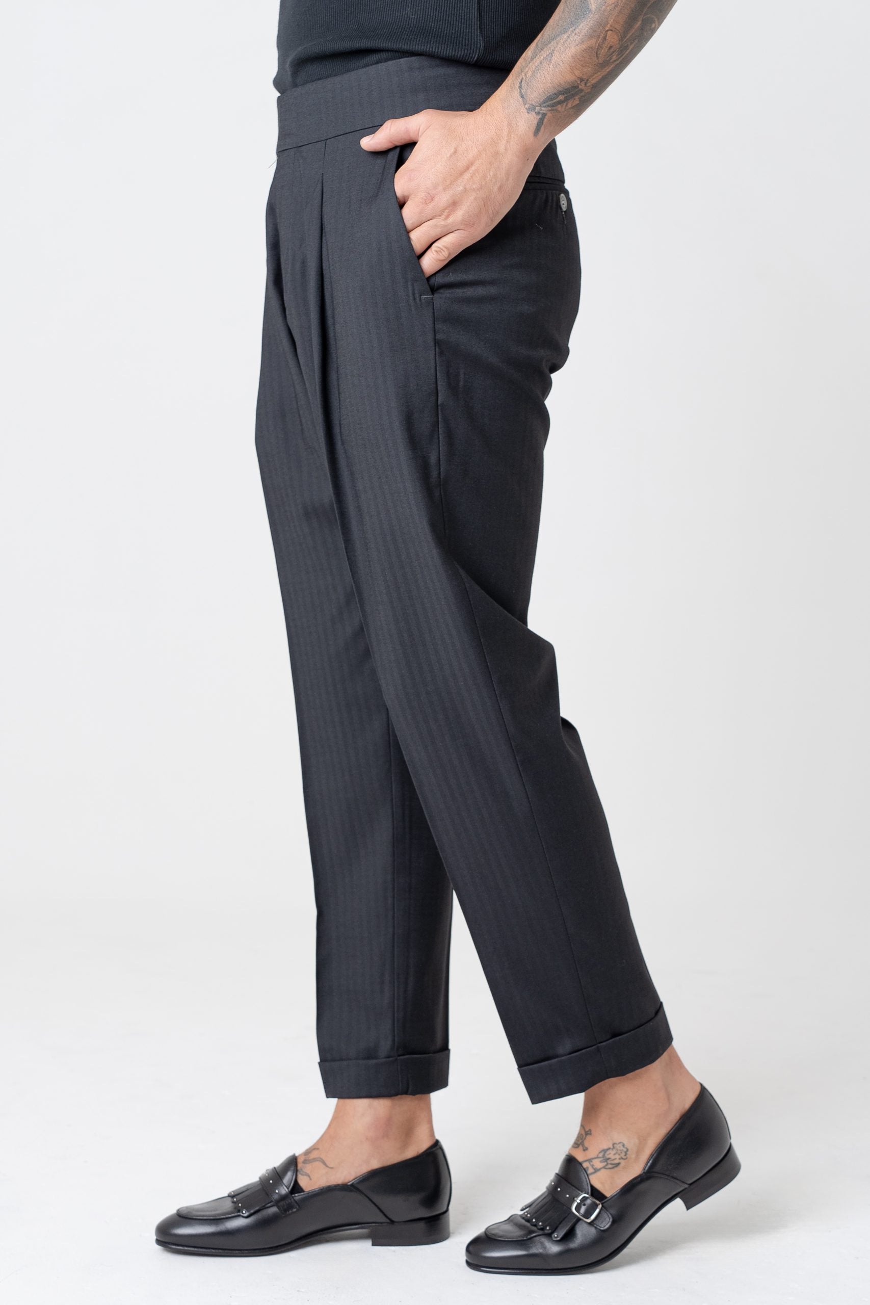 Pantalone Biforcato Nero Solaro Las Vegas