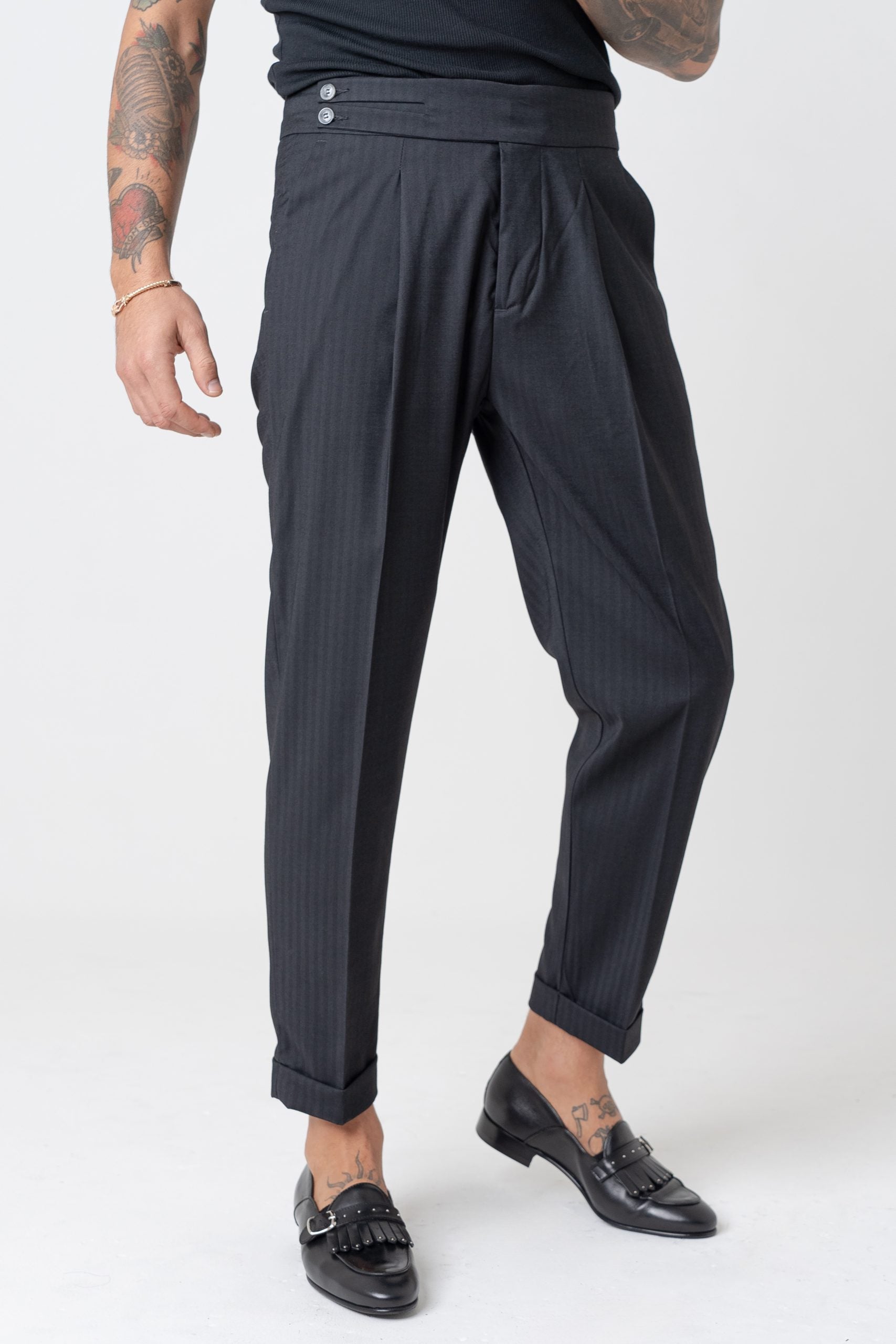 Pantalone Biforcato Nero Solaro Las Vegas