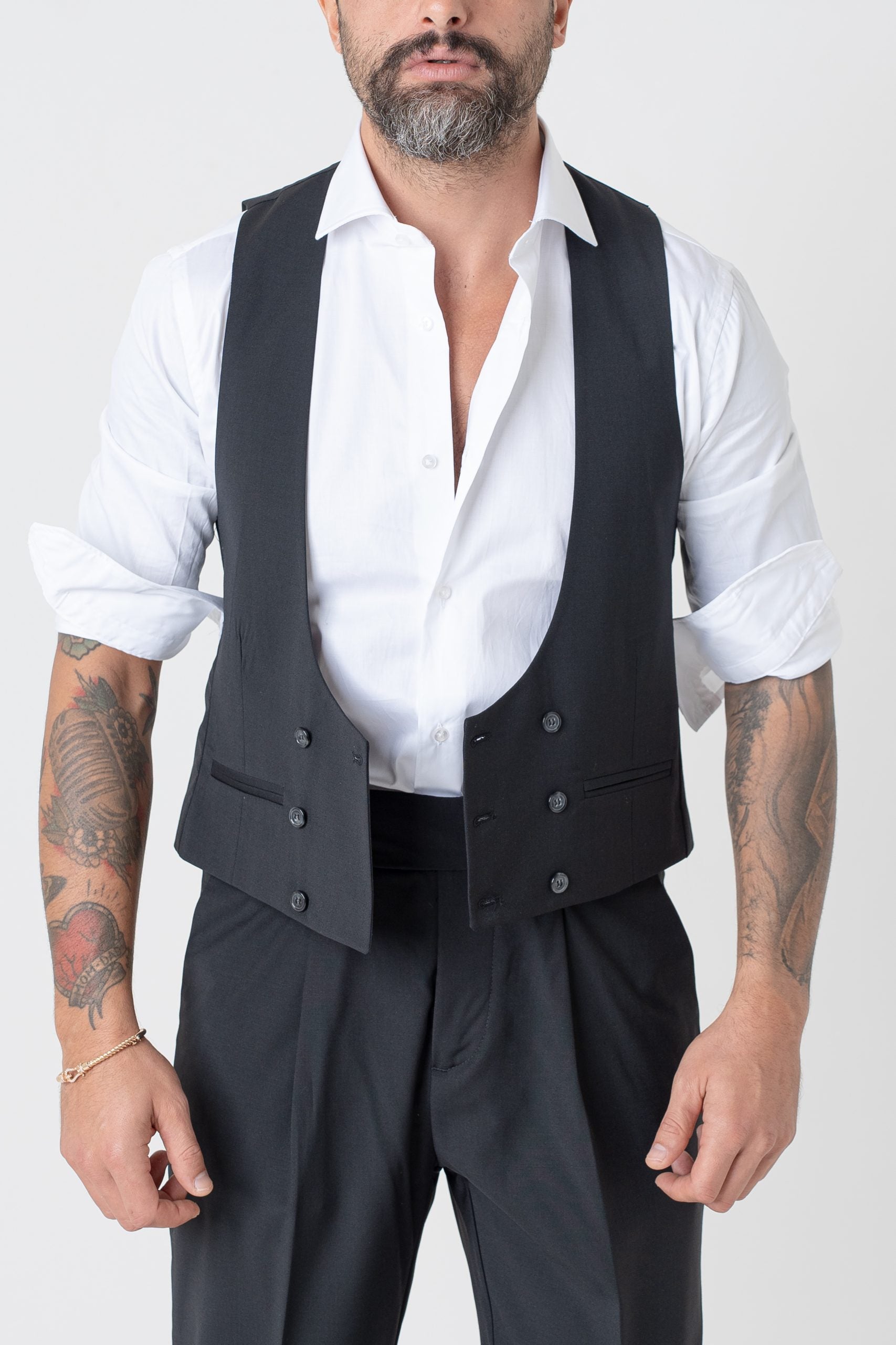 Panciotto Doppiopetto Nero Milano