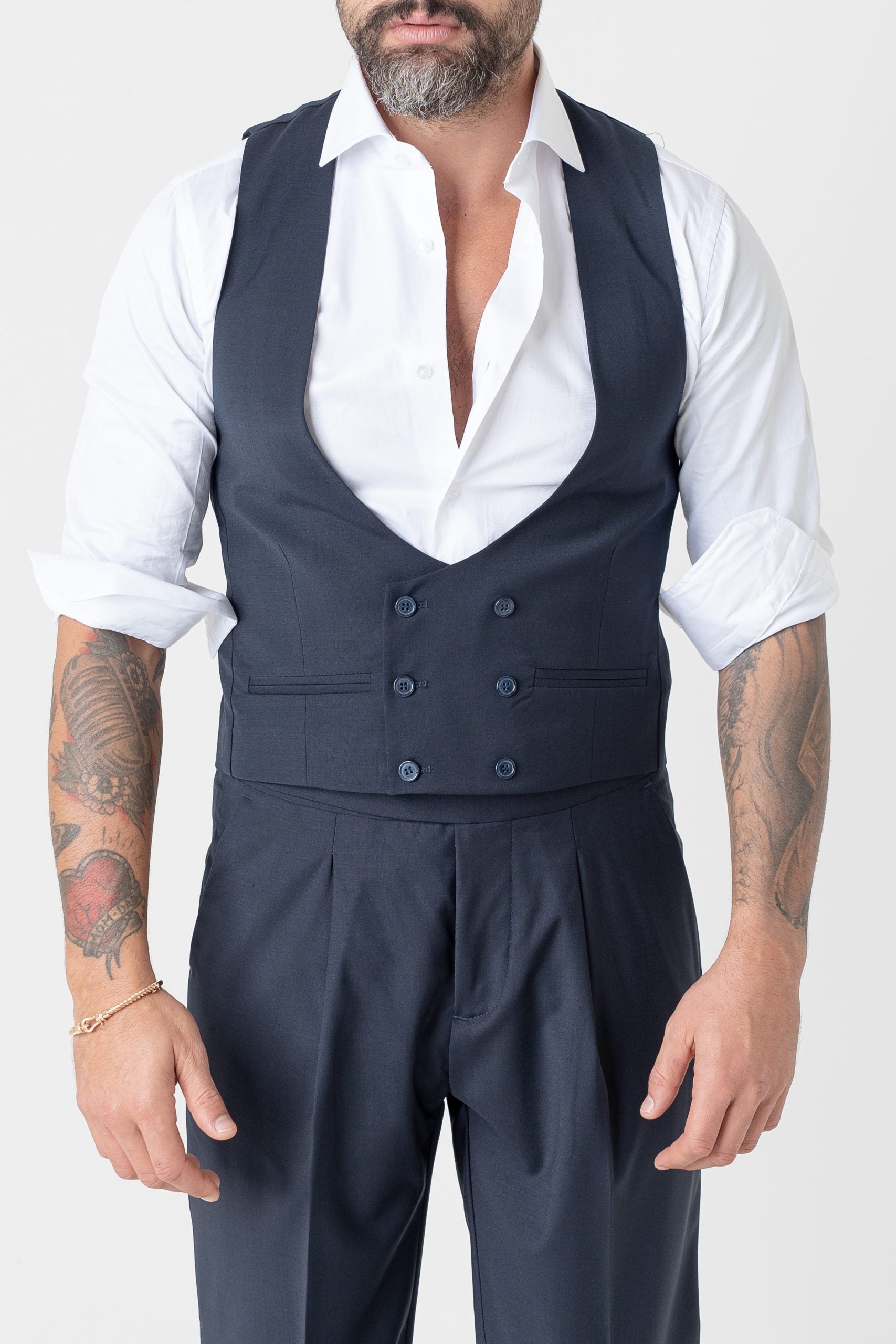 Panciotto Doppiopetto Blu Napoli