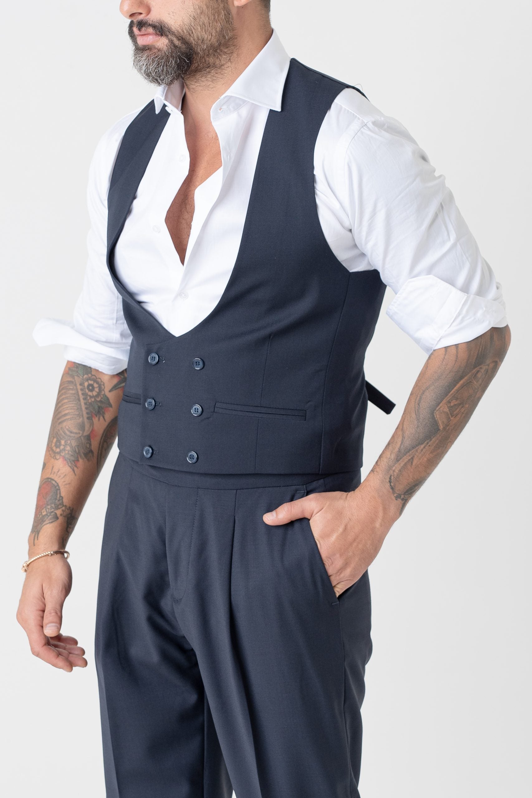 Panciotto Doppiopetto Blu Napoli