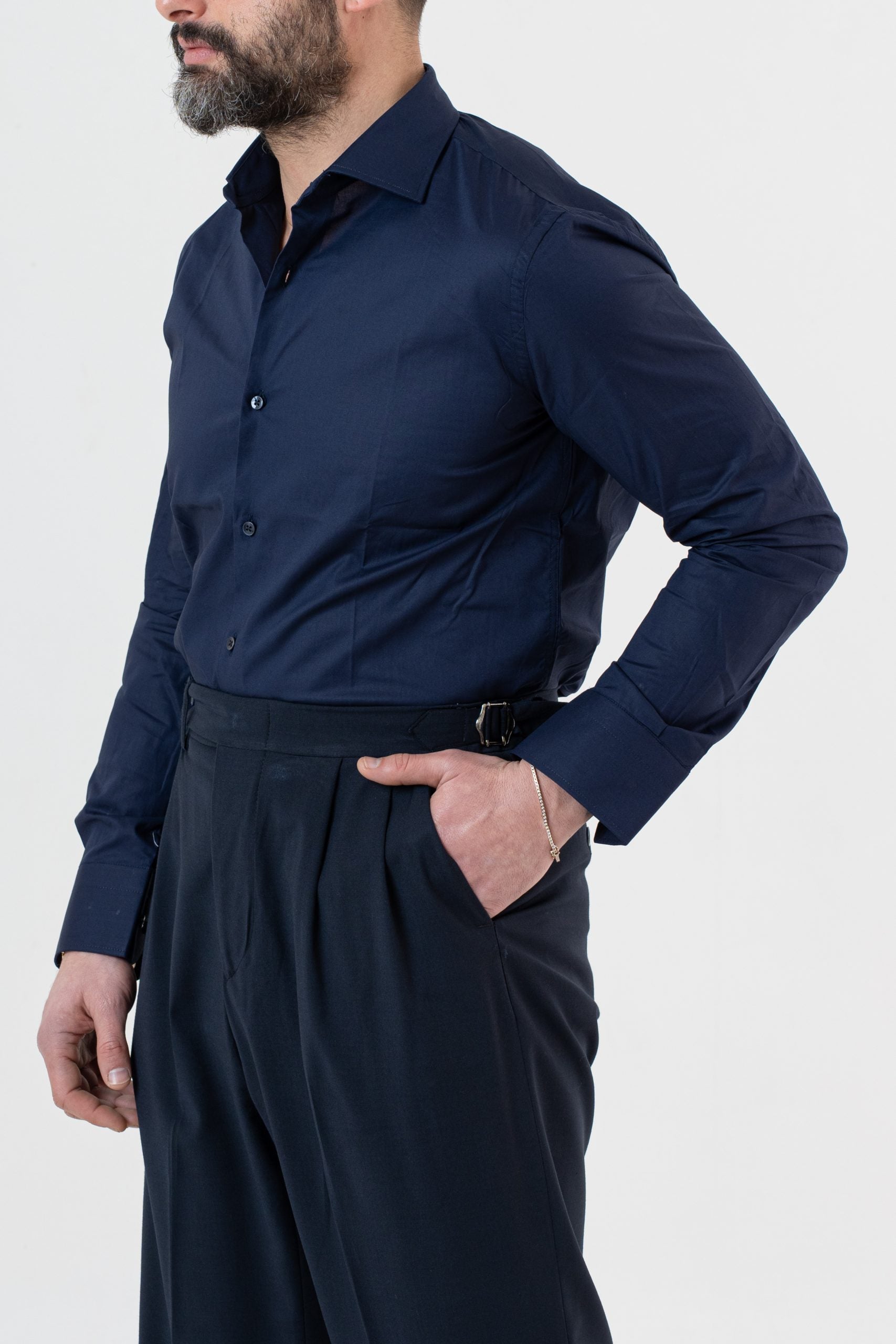 Camicia Collo Francese Blu