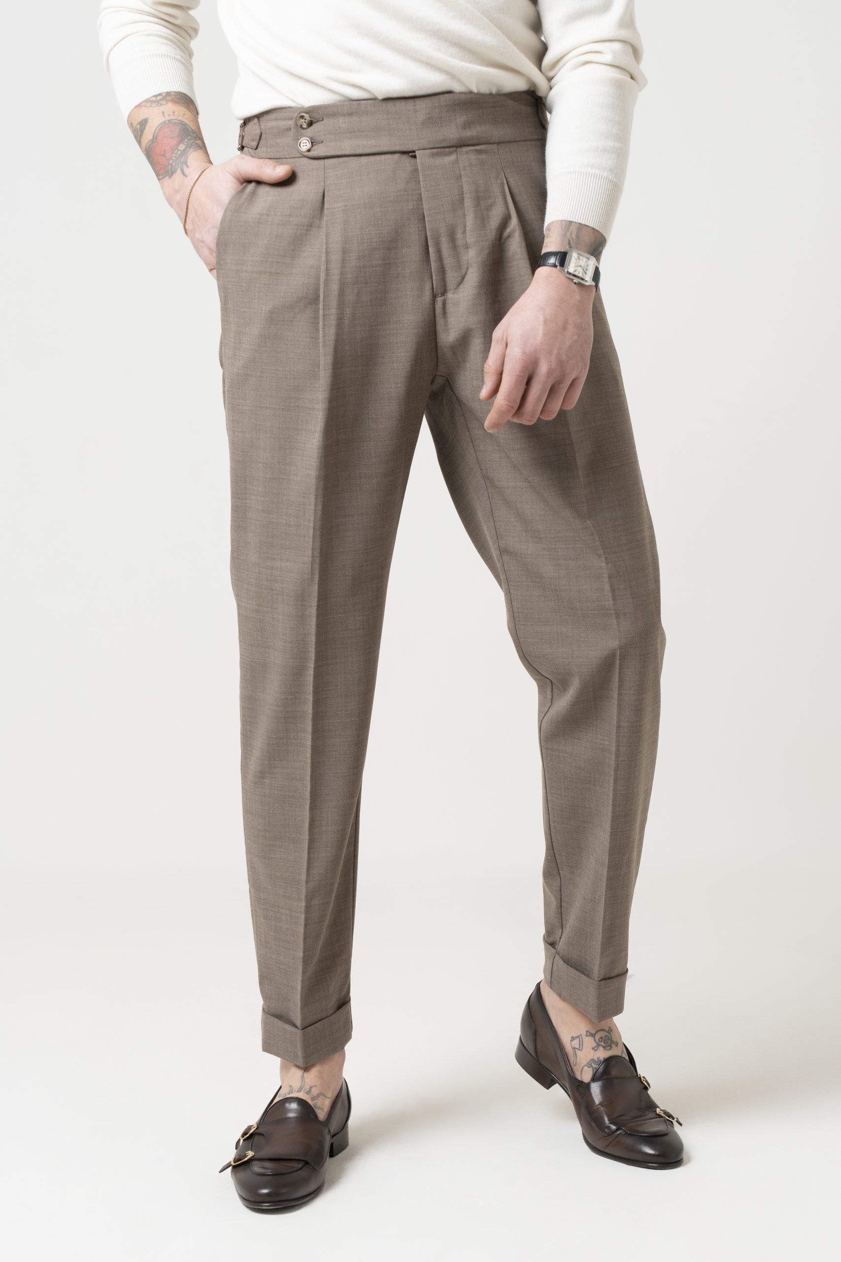 Pantalone con Bustino Tondo Tortora Taormina