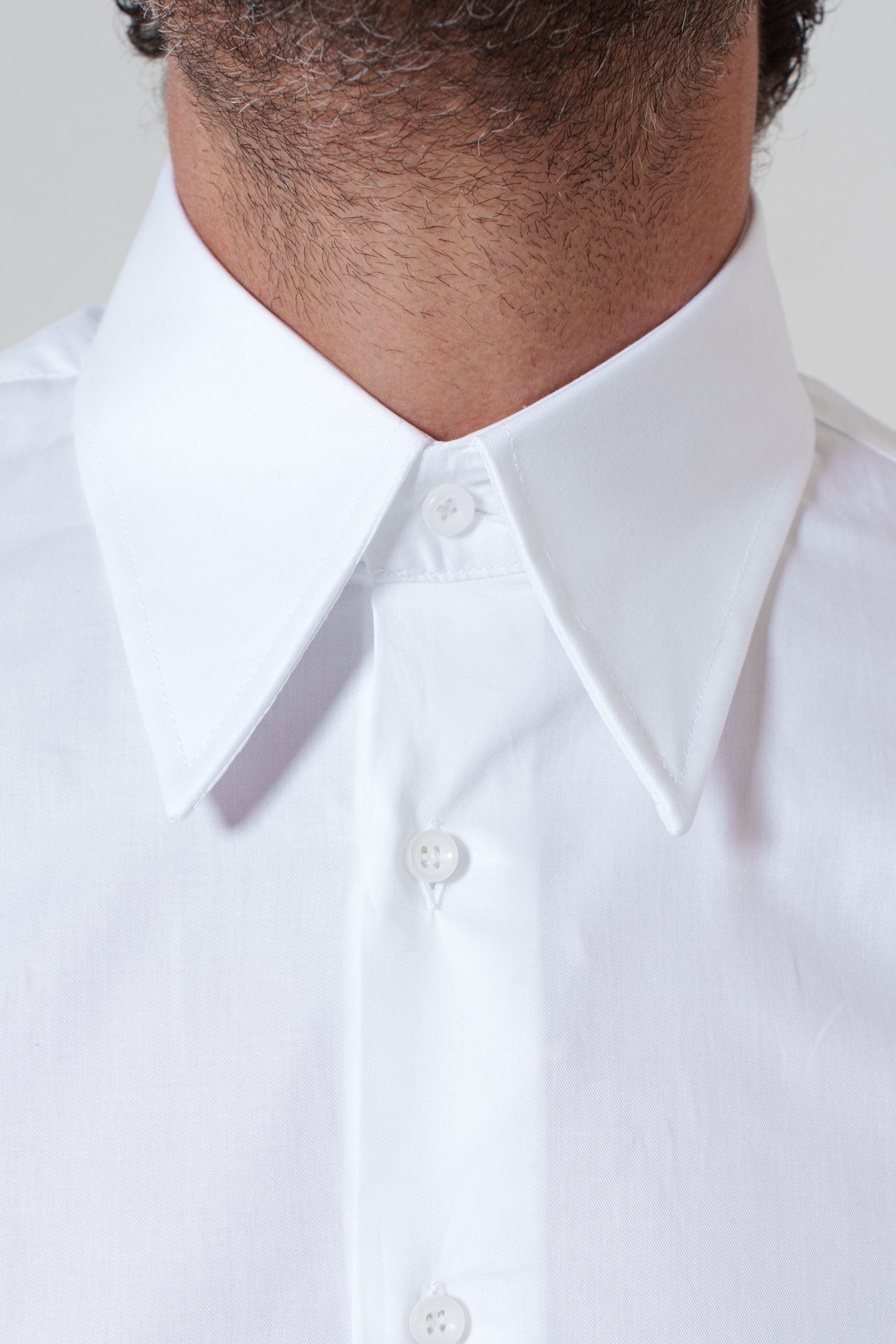 Camicia Collo Italiano Punte Lunghe Bianca