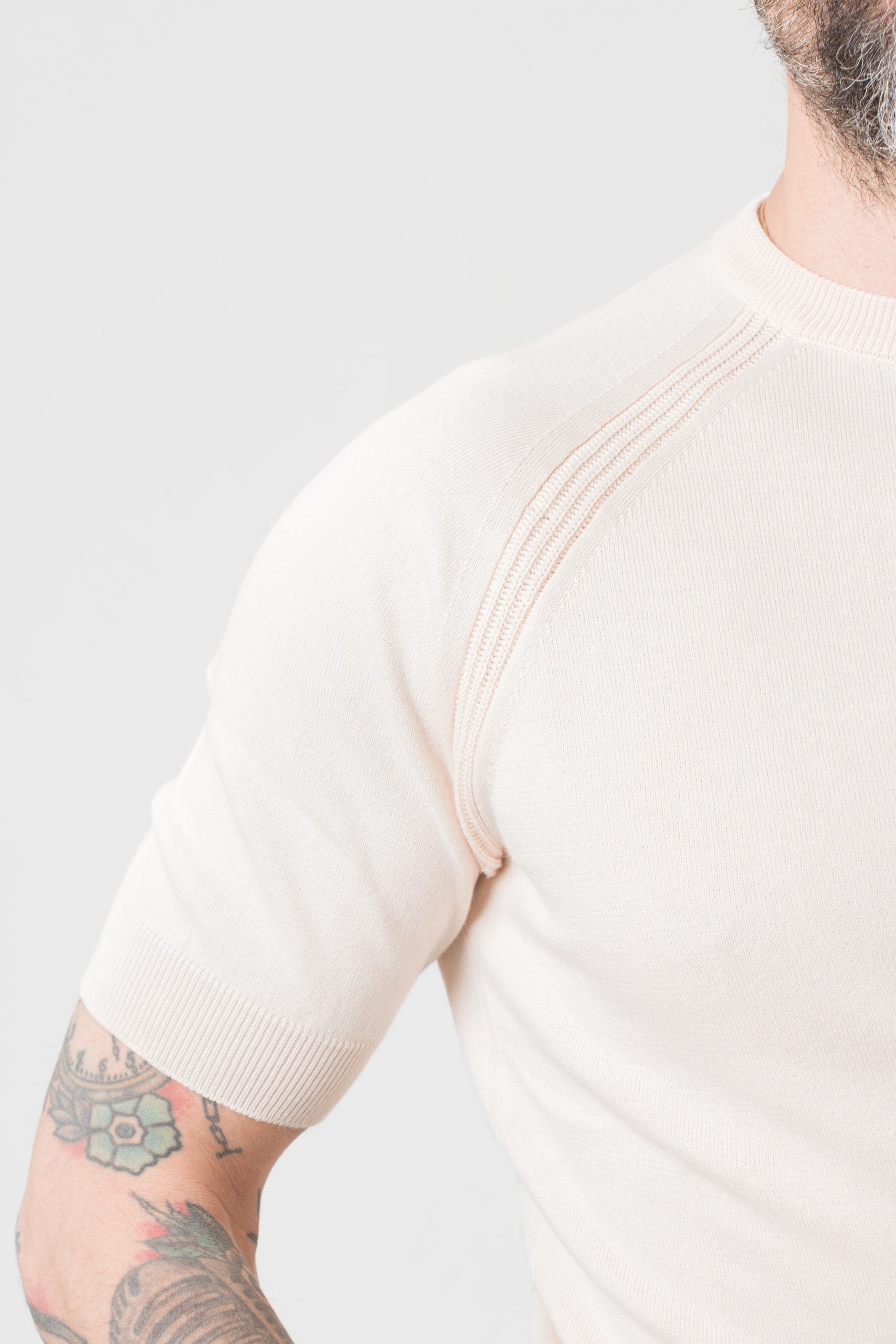 Camiseta de manga raglán de hilo en rosa empolvado