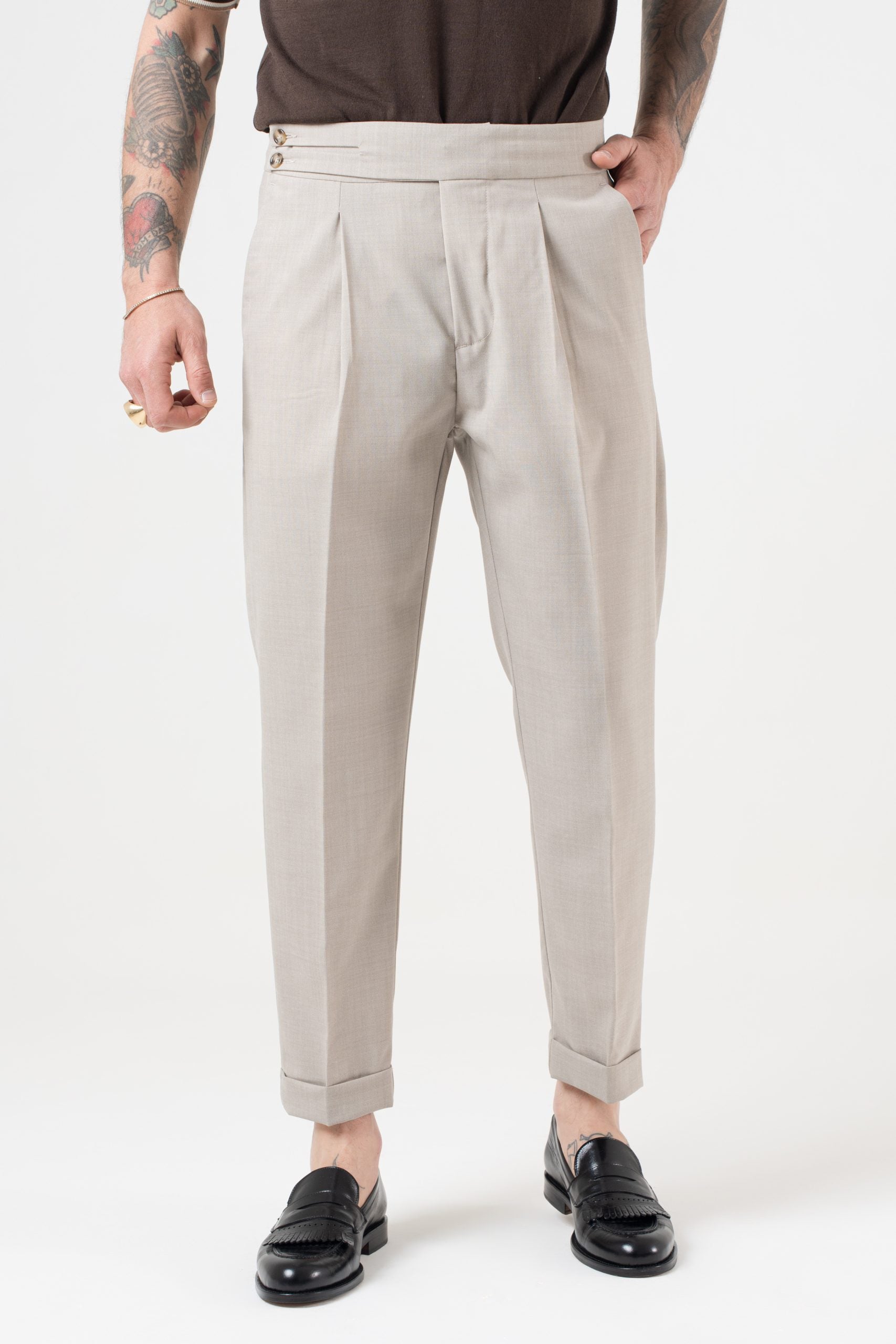 Pantalone Biforcato Burro