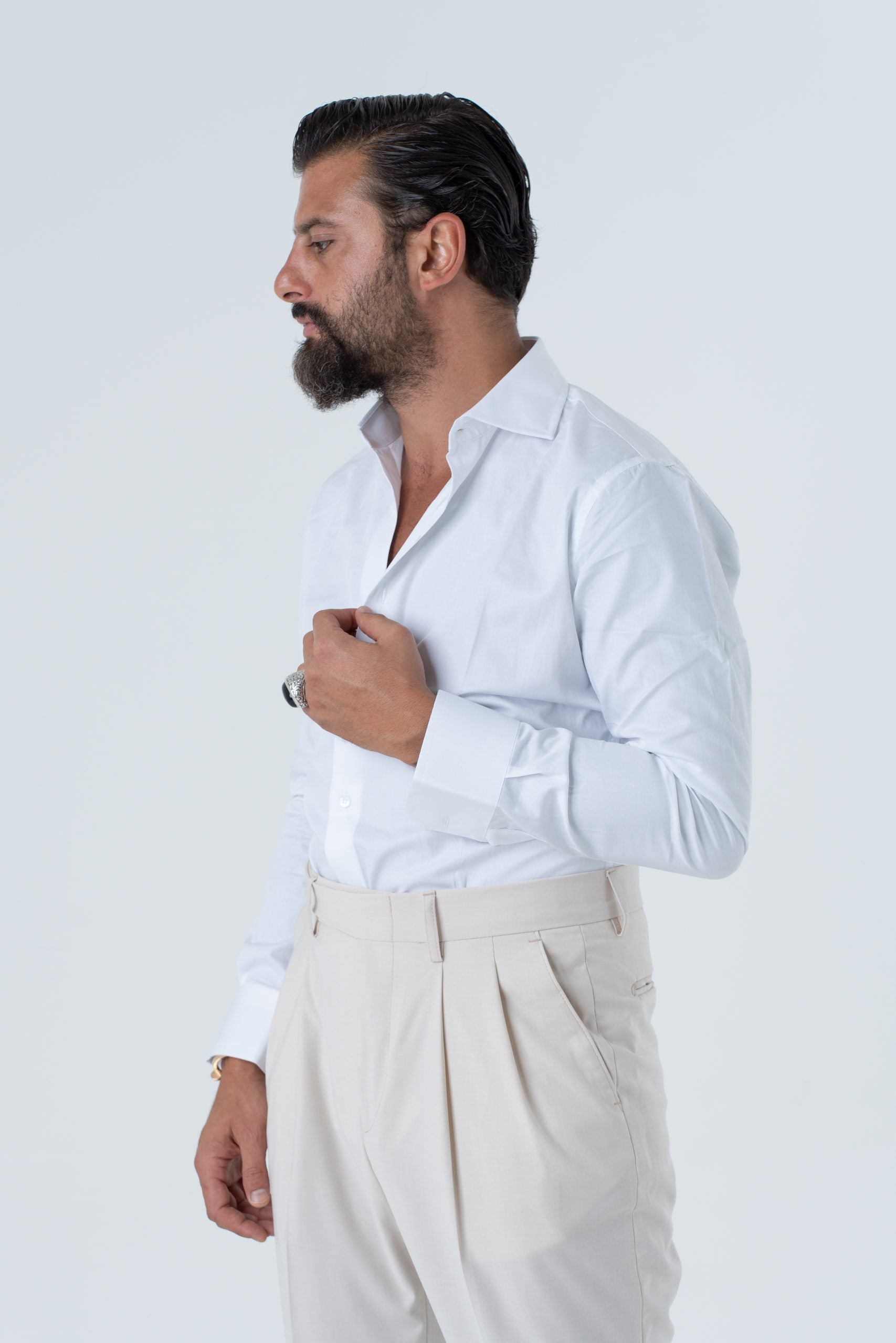 Camicia Collo Francese Bianca