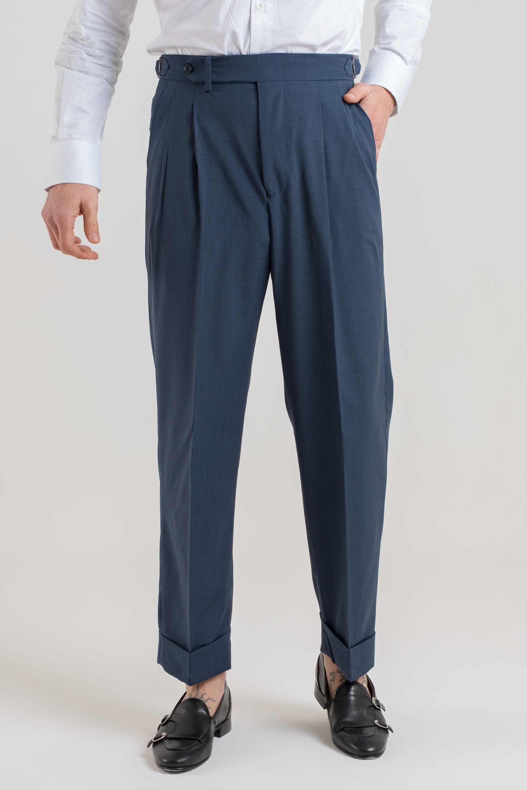 Pantalone Fondo Ampio e Fibbie Laterali Indaco St. Barth