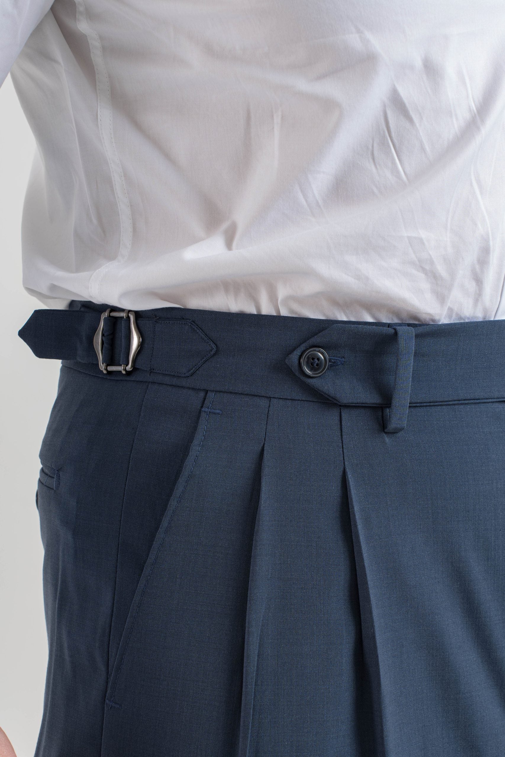 Pantalone Fondo Ampio e Fibbie Laterali Indaco St. Barth