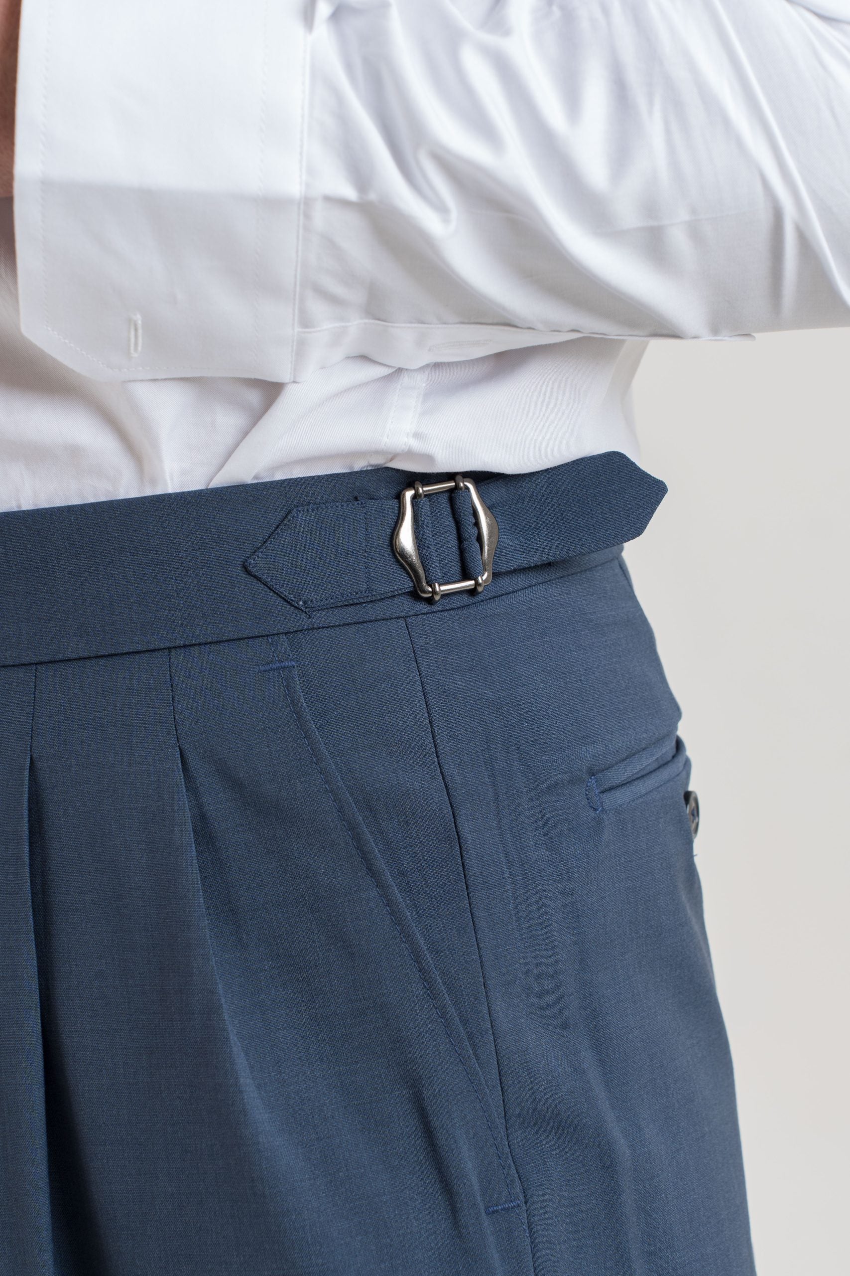 Pantalone Fondo Ampio e Fibbie Laterali Indaco St. Barth