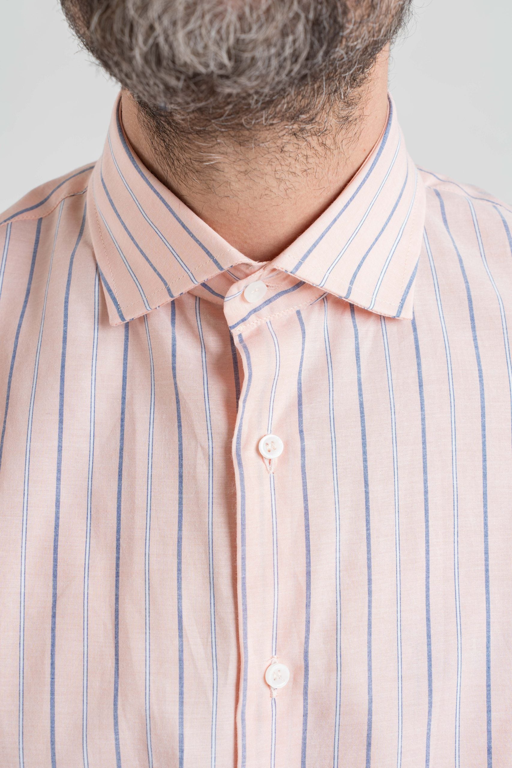 Oversized Peach and Blue Cotton Shirt