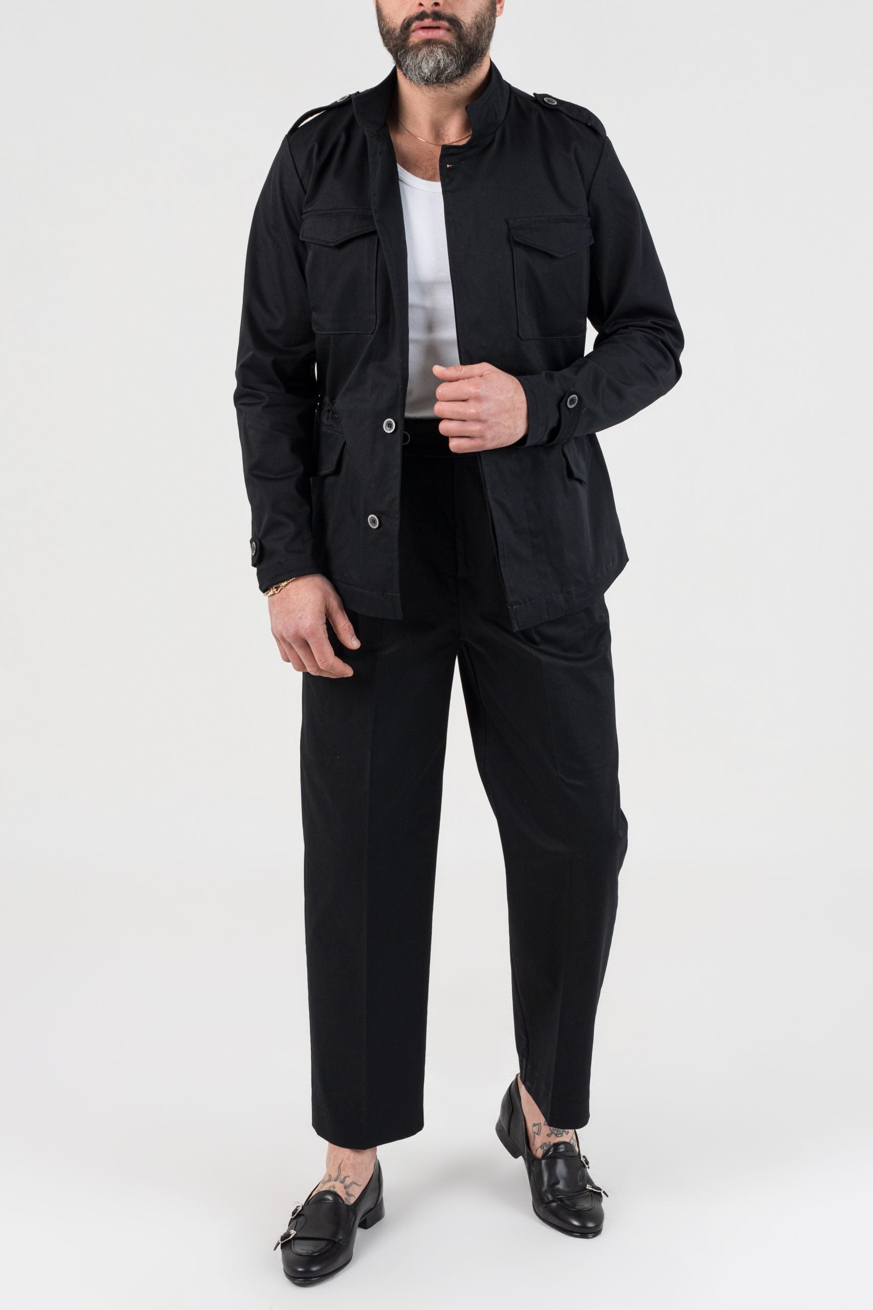 Field Jacket in Cotone Nero