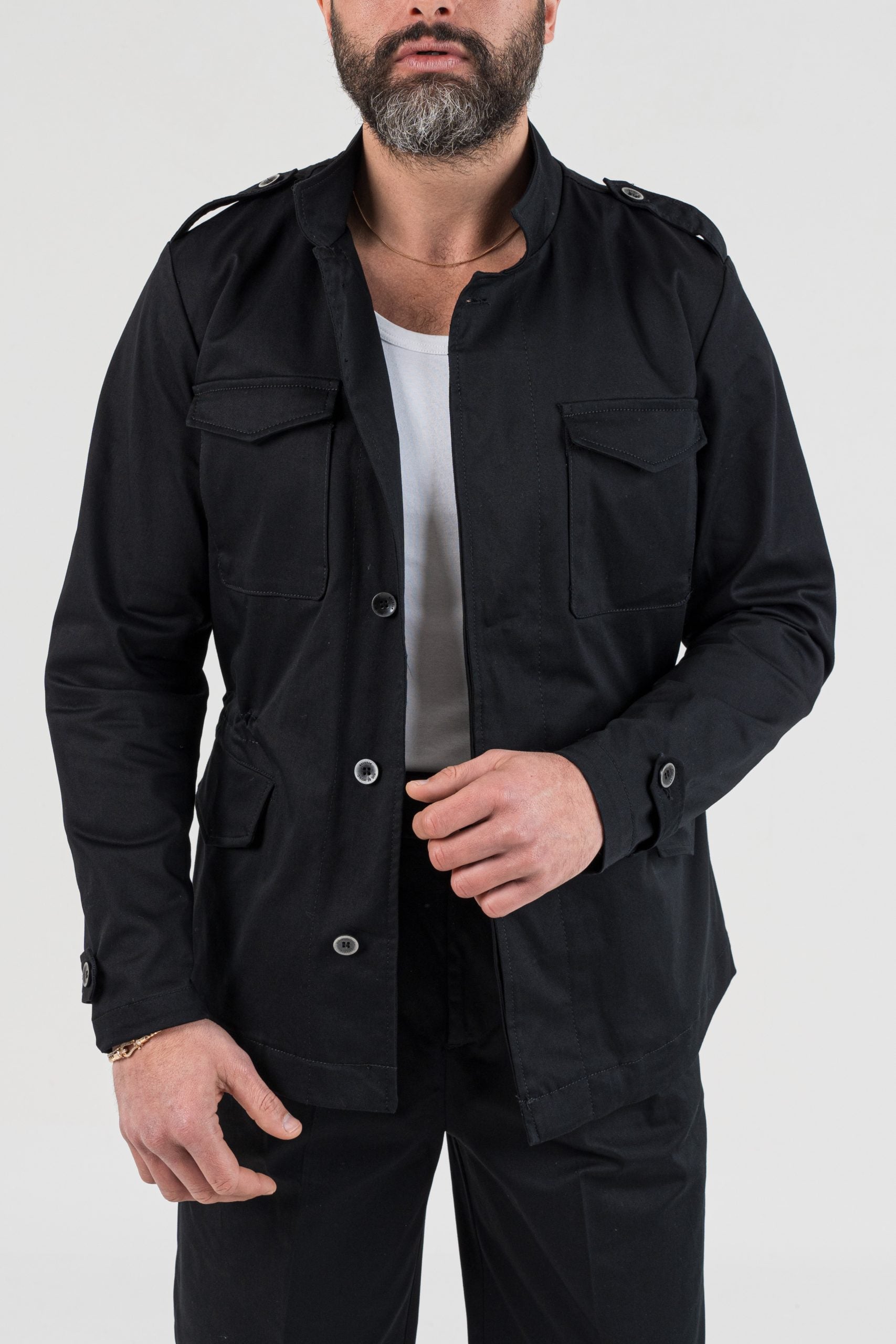 Field Jacket in Cotone Nero