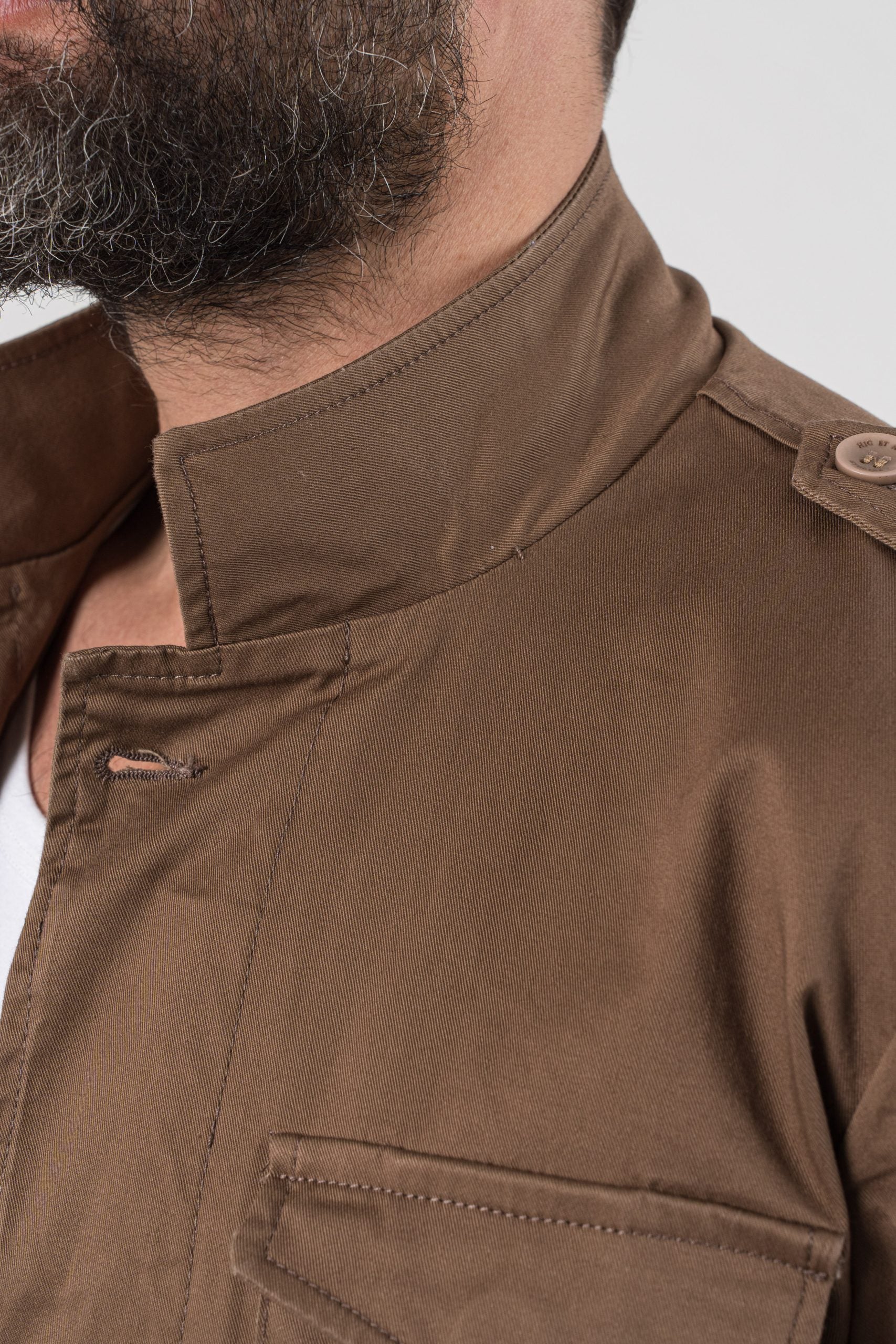 Field Jacket in Cotone Tabacco