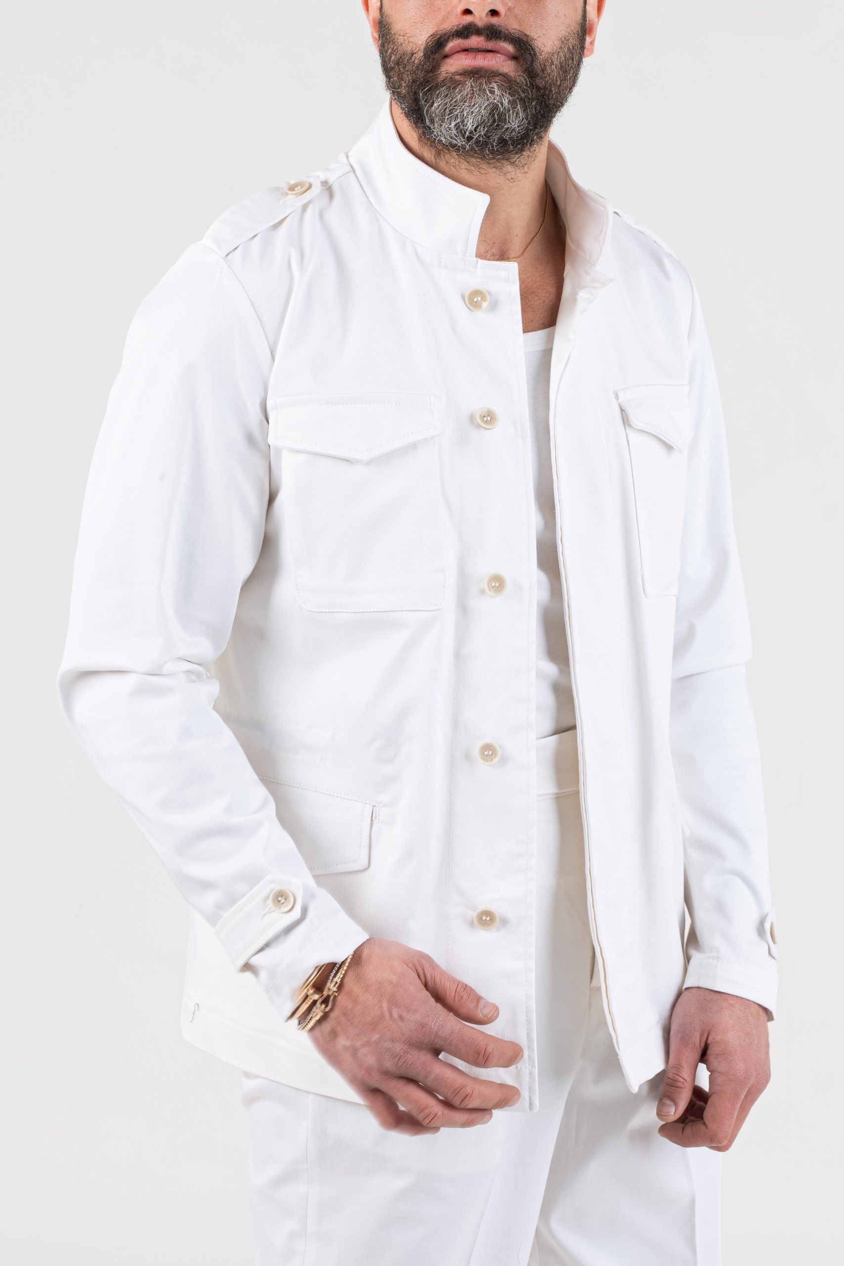 Field Jacket in Cotone Bianca