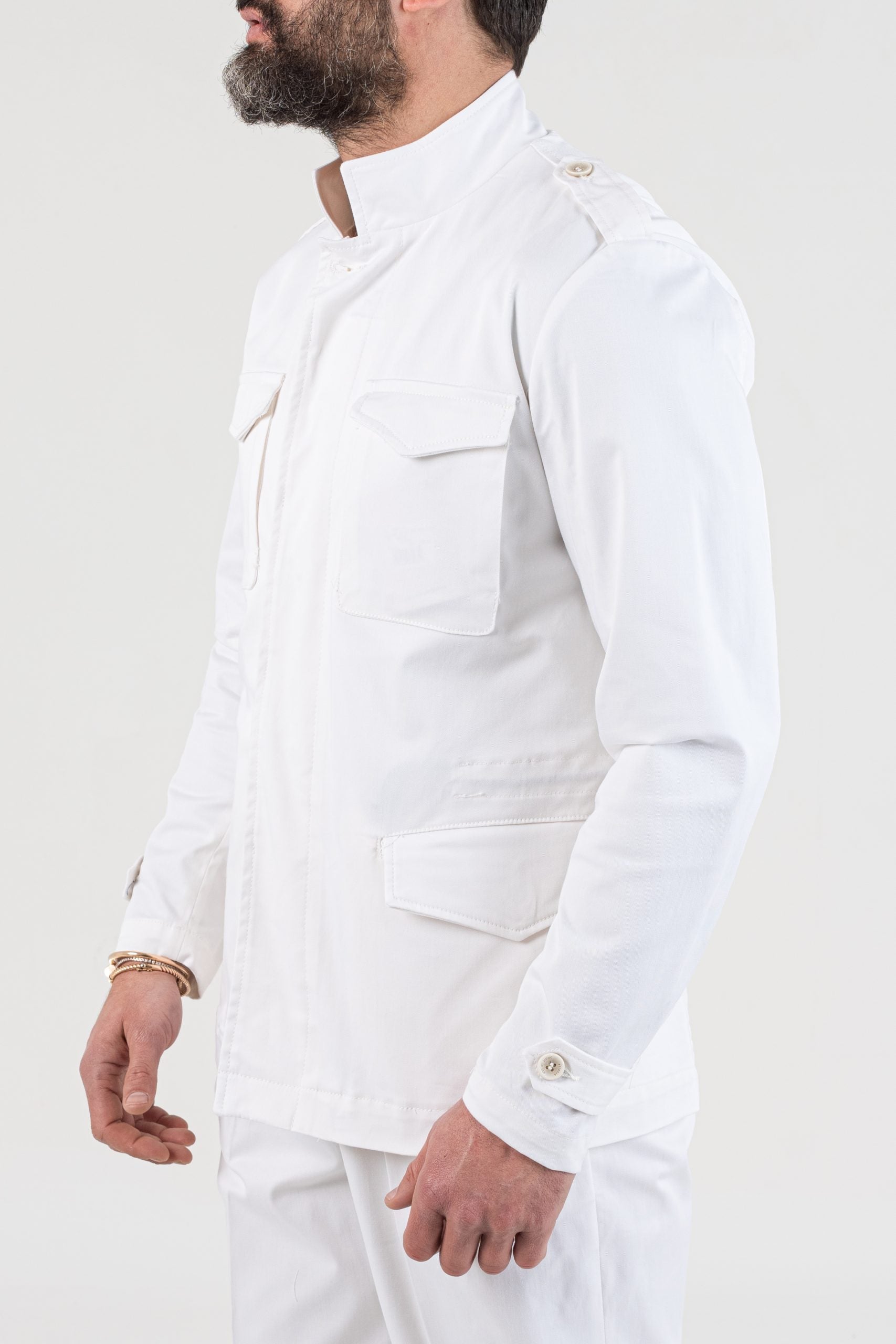 Field Jacket in Cotone Bianca