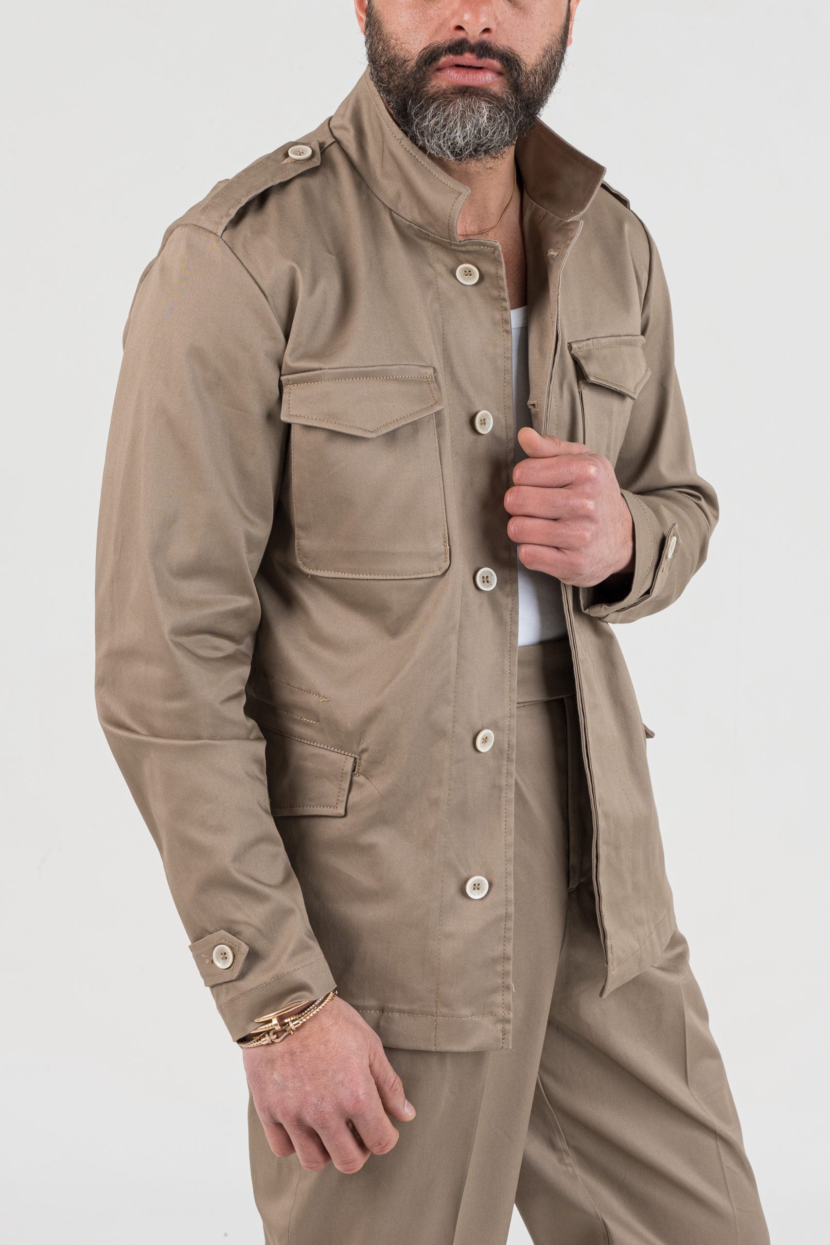 Field Jacket in Cotone Cognac