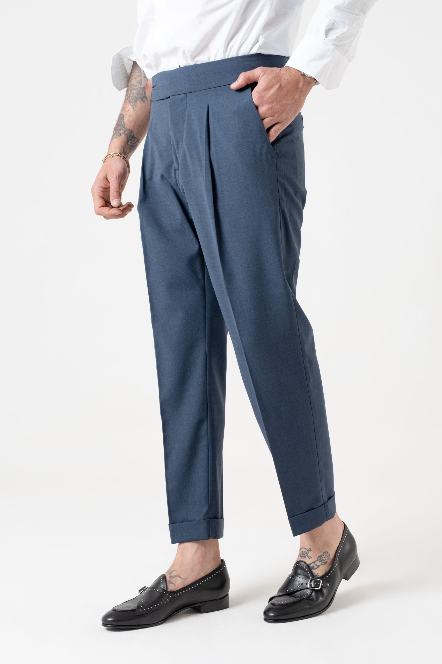 Pantalone Biforcato Indaco St. Barth