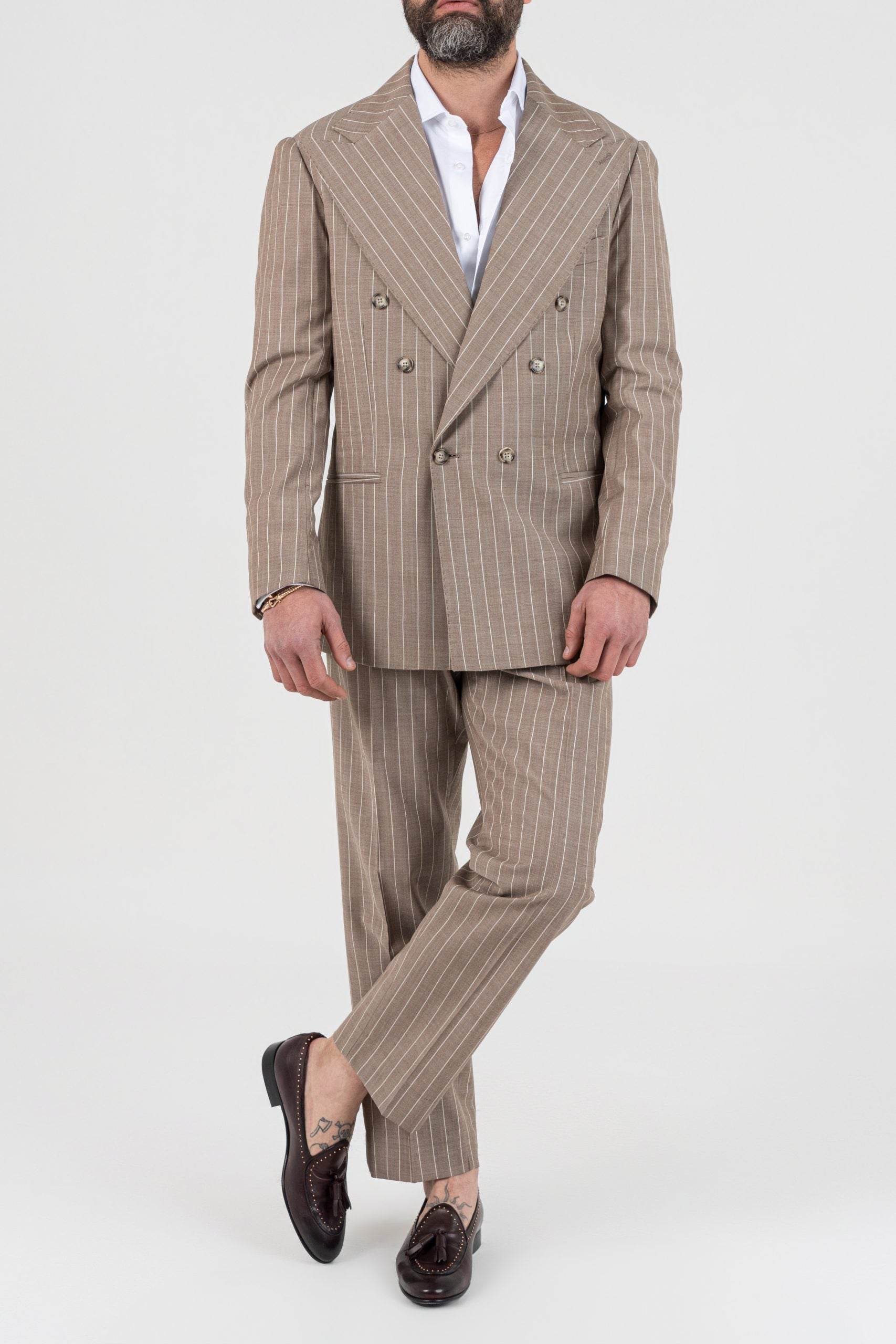 Abito Gessato Beige Porto Rotondo