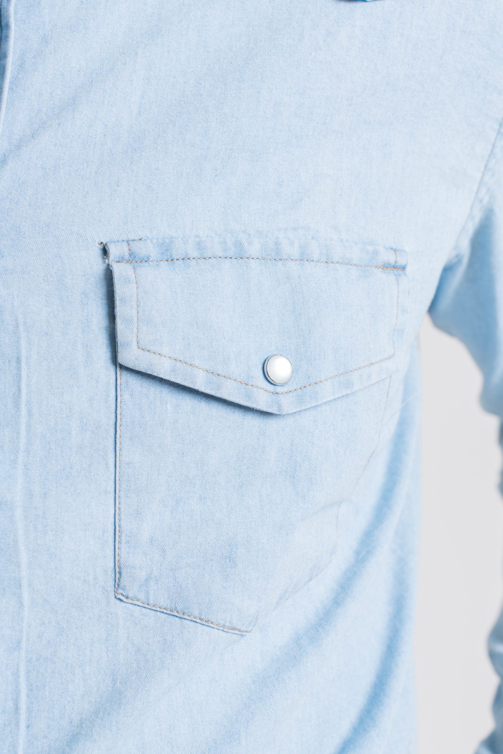 Camicia Texana in Denim Lavaggio Chiaro