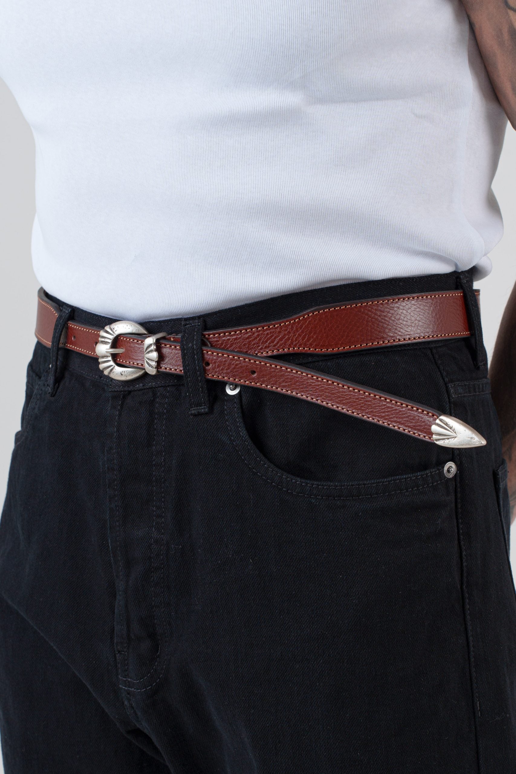 Cintura Native in Pelle Rosso Antico