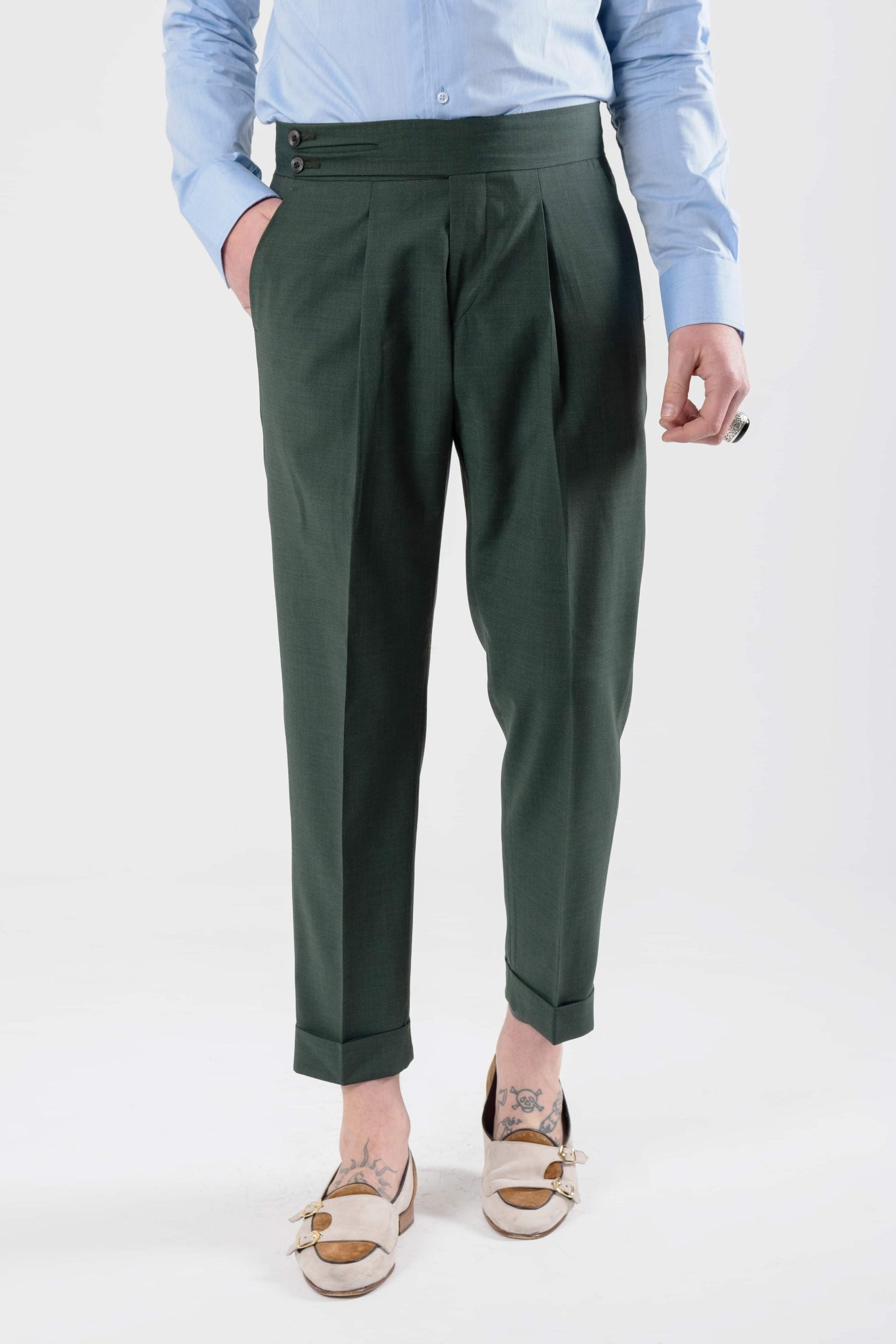 Pantalone Biforcato Verde Bosco Cannes