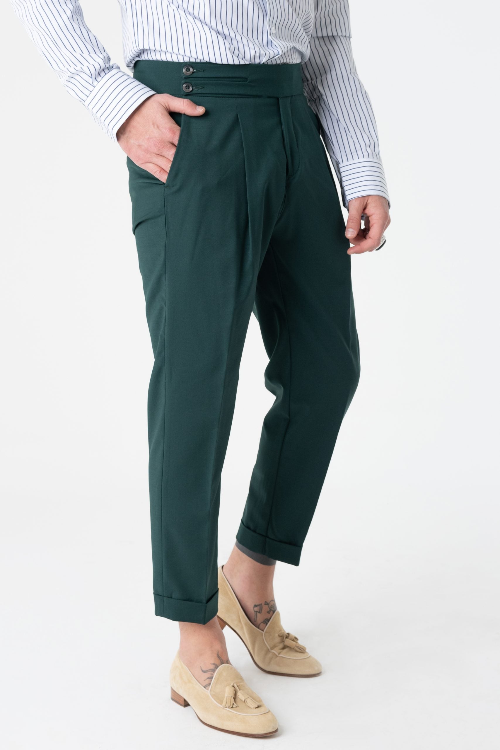 Pantalone Biforcato Verde Smeraldo Miami