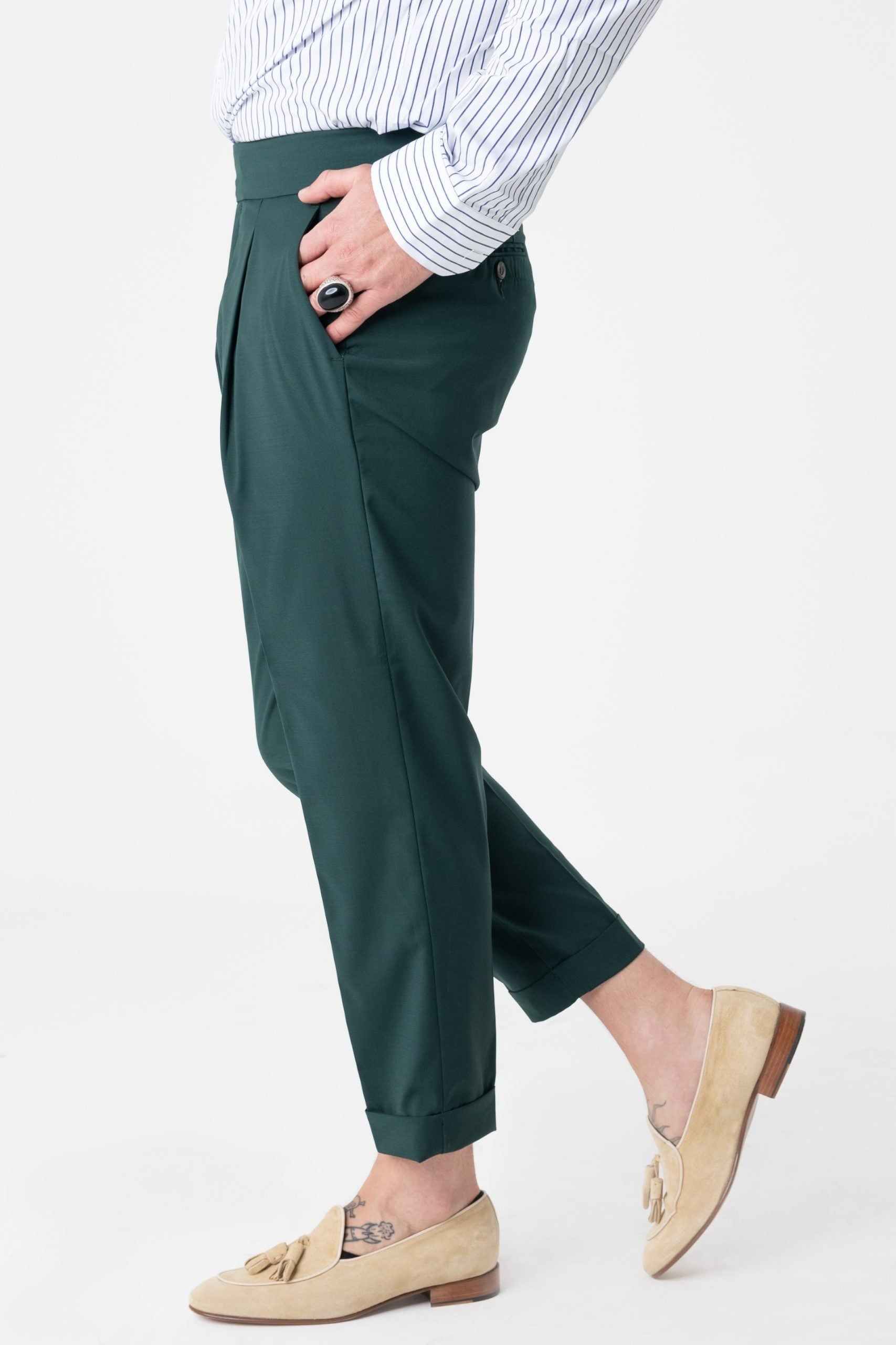 Pantalone Biforcato Verde Smeraldo Miami