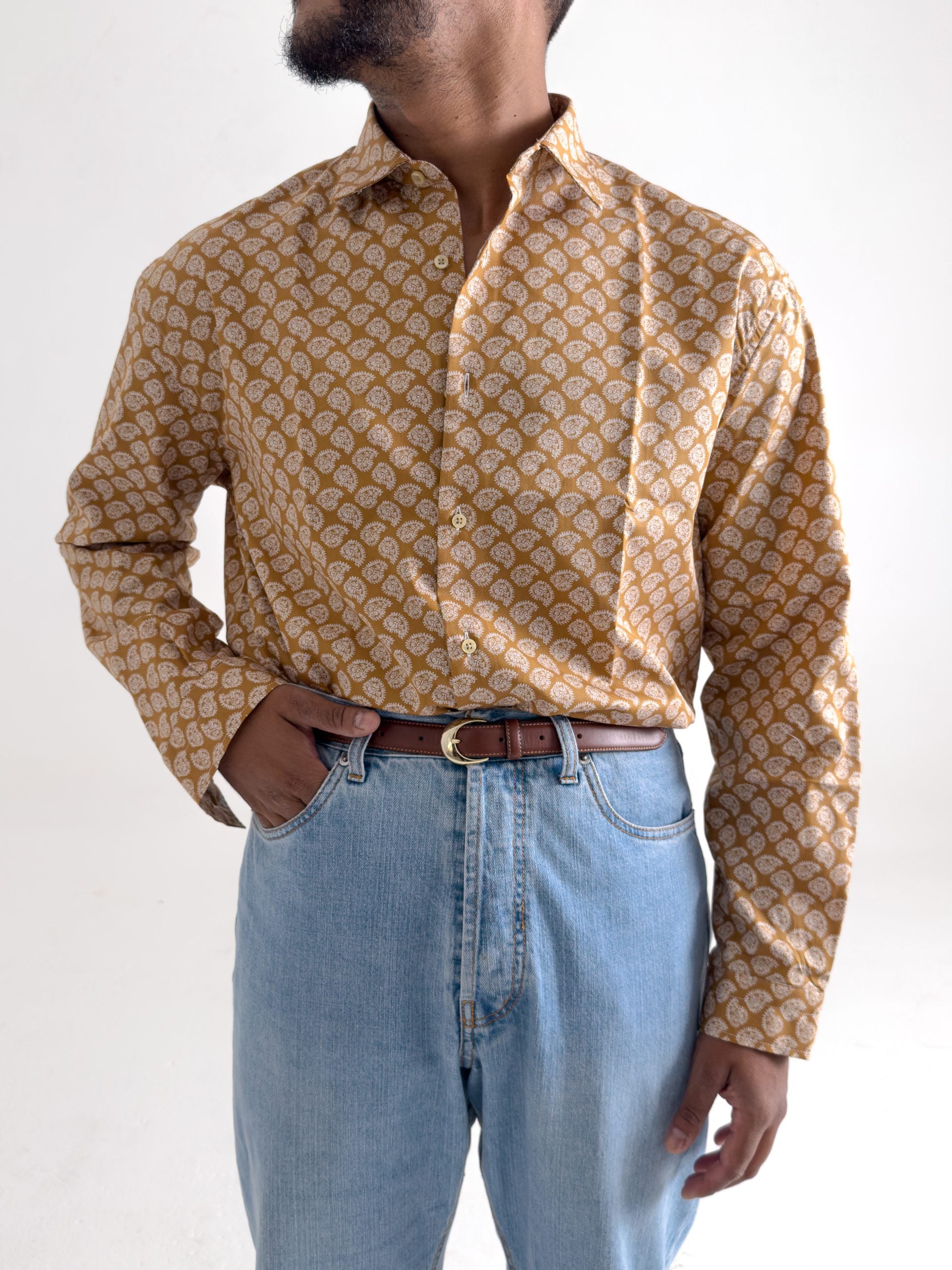 Camicia Oversize fantasia Bandana Ocra