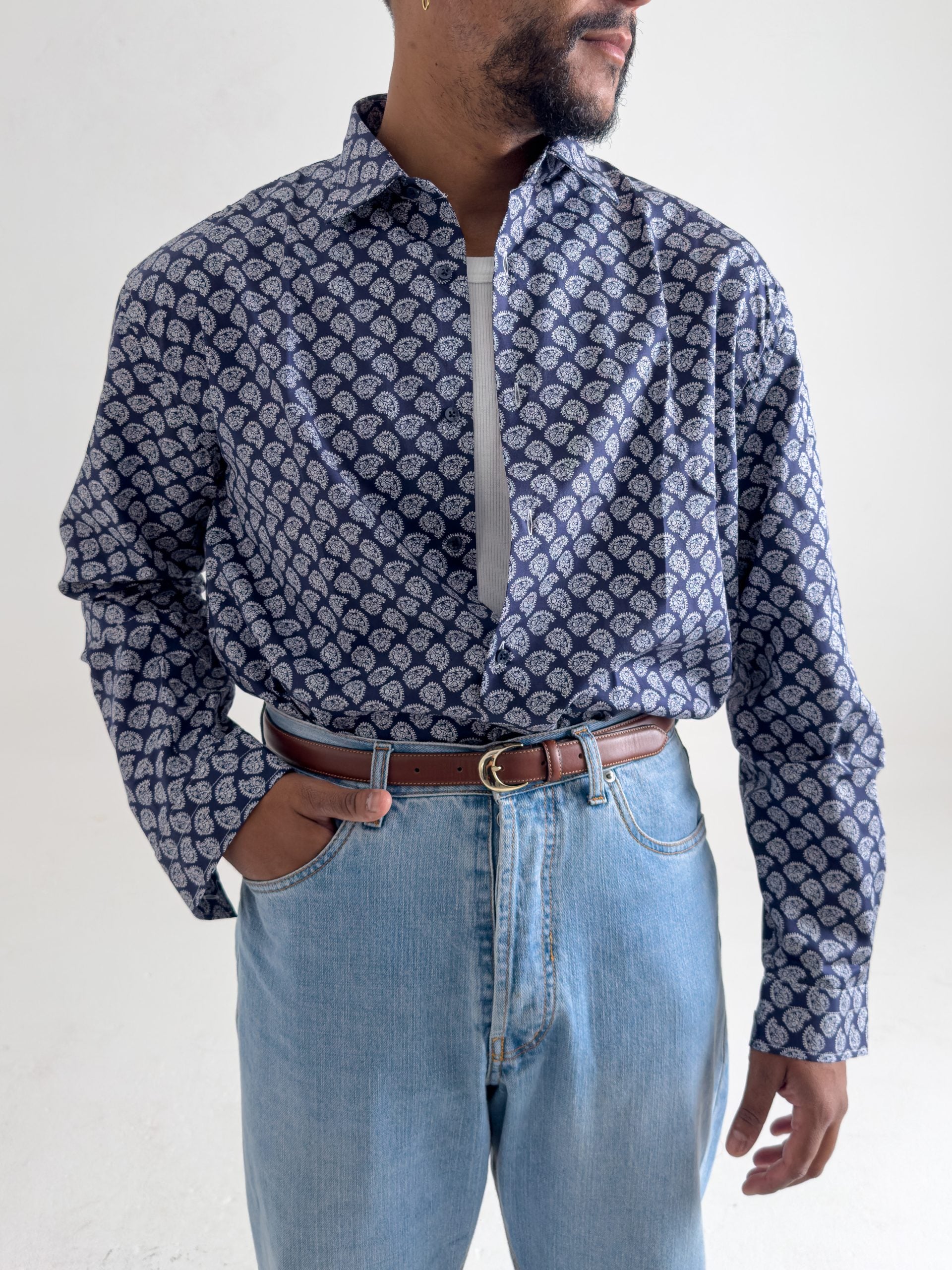 Camicia Oversize fantasia Bandana Blu