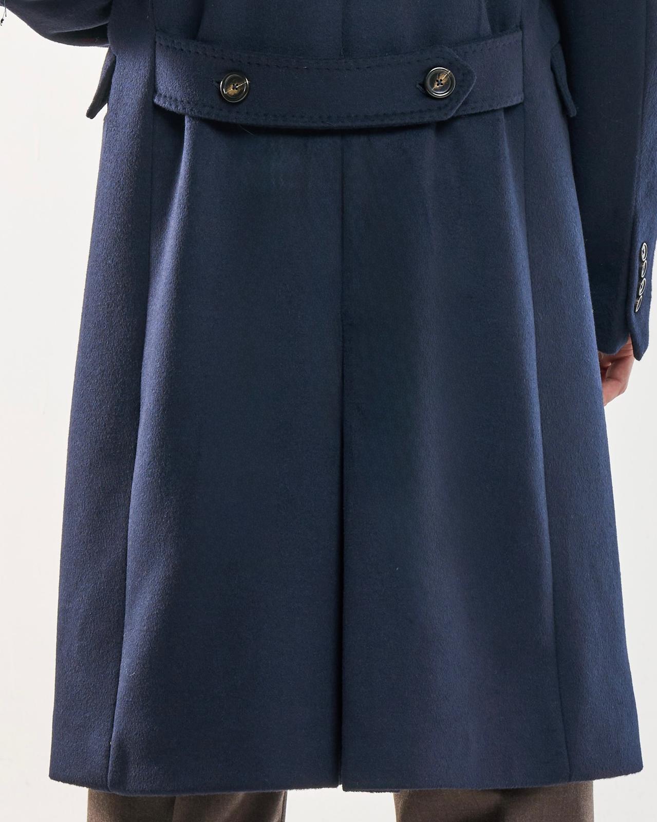 Cappotto Military Doppiopetto con Rever a Lancia Blu