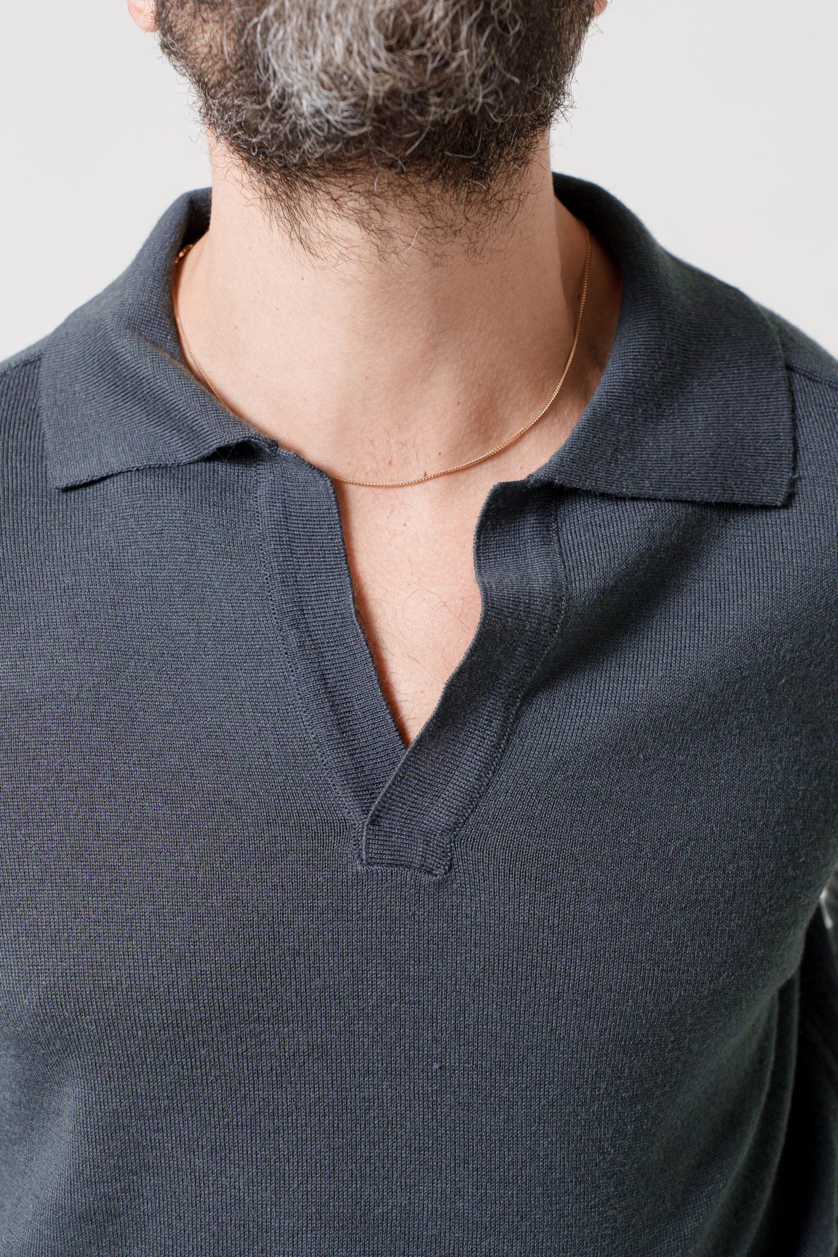 Polo in Misto Lana Grigio Fumo