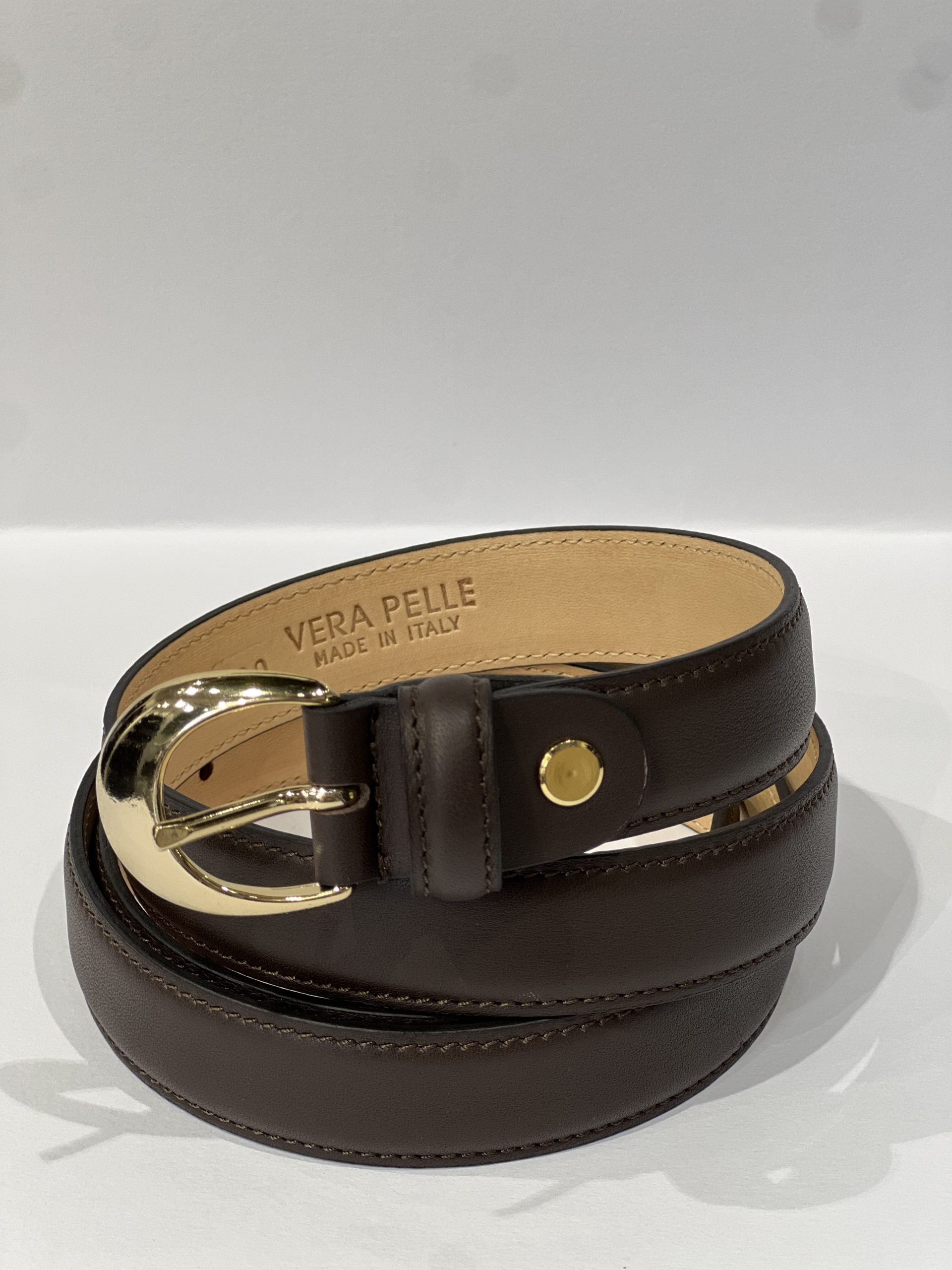 Cintura Classica in Pelle Testa di Moro