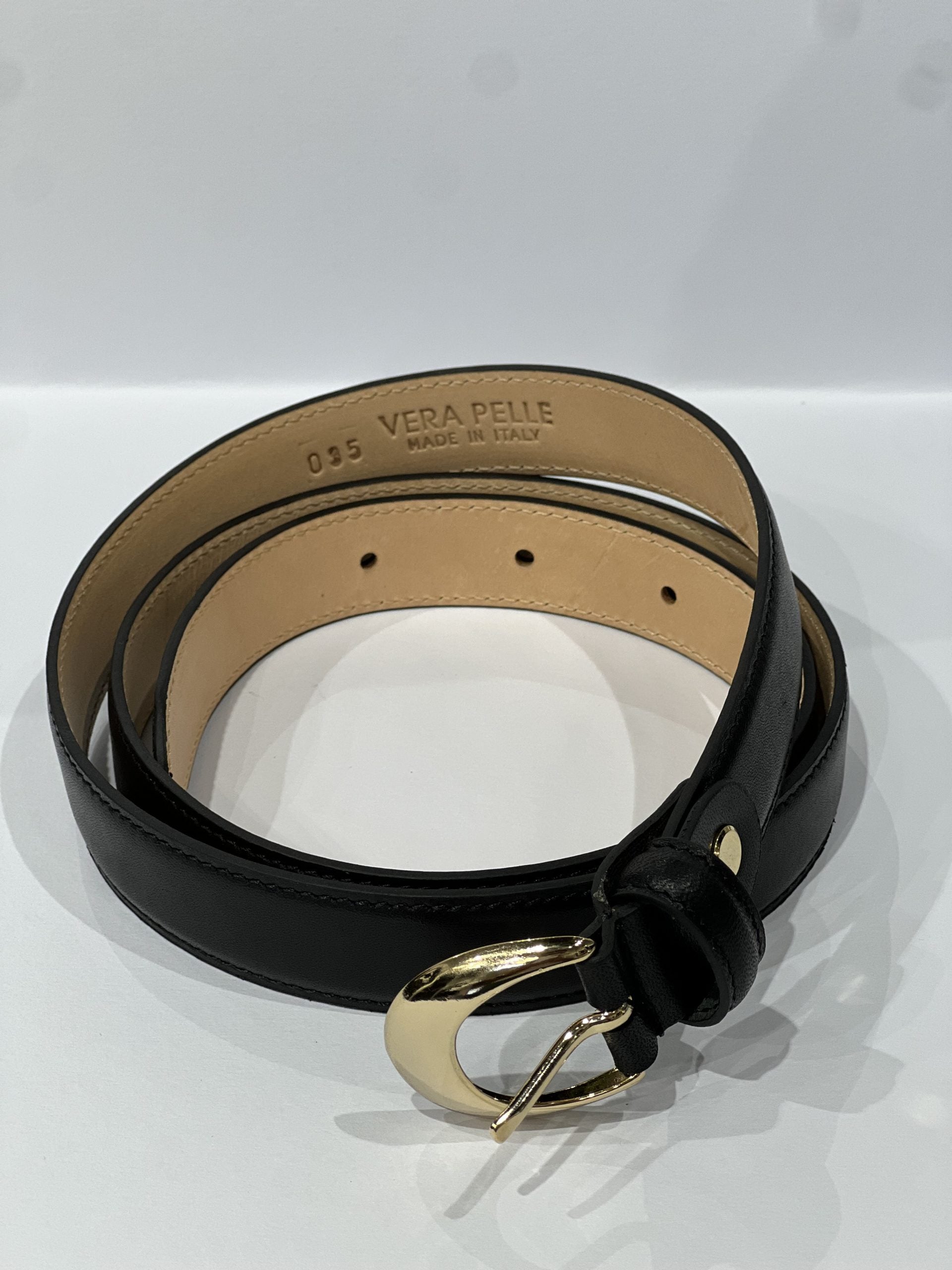 Cintura Classica in Pelle Testa di Moro