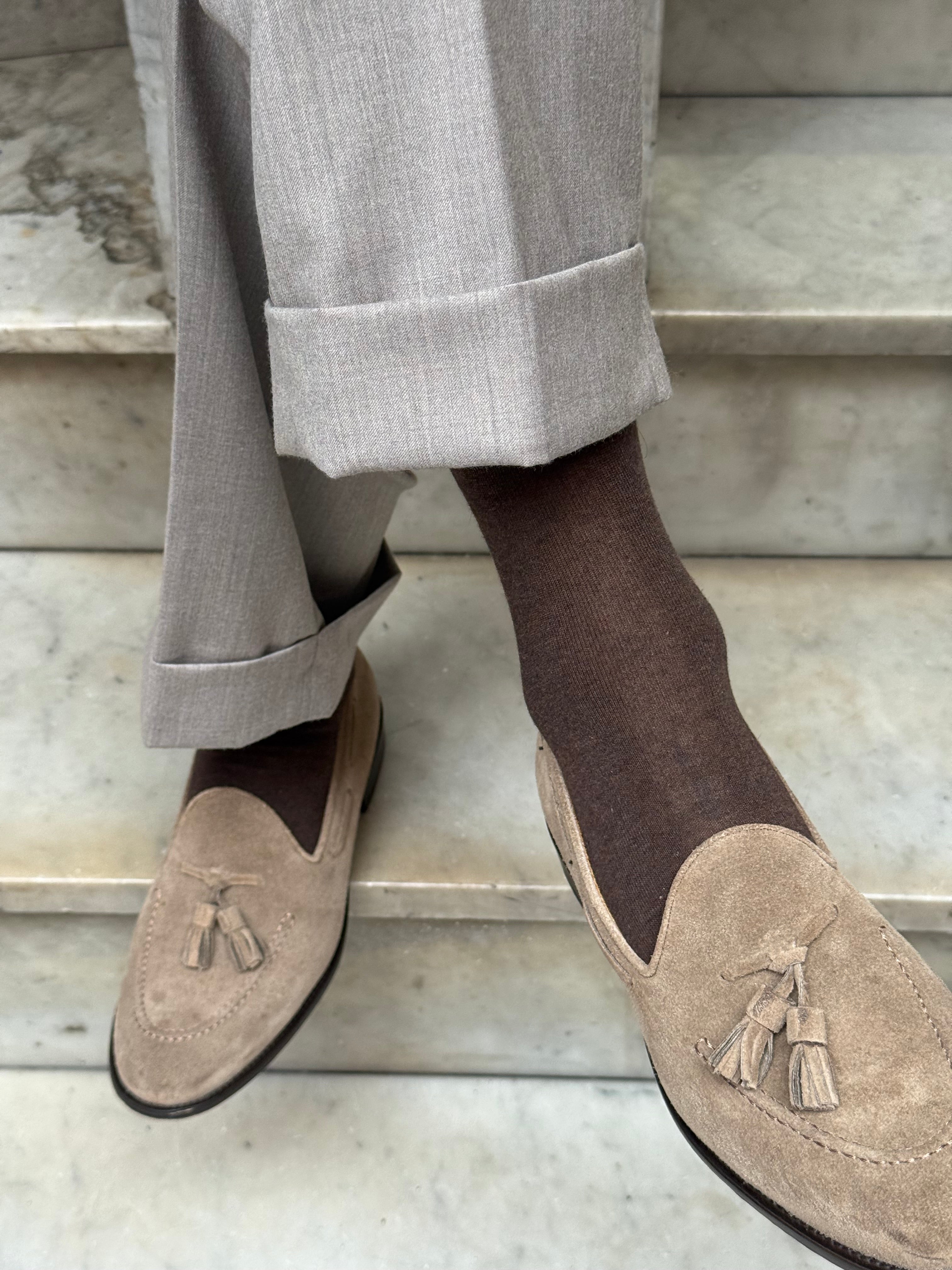 Calza in Cashmere e Cotone a Moro