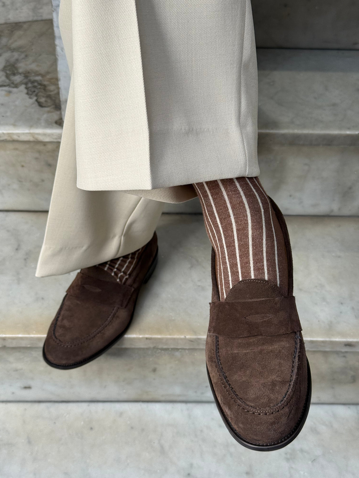 Two-tone Bordeaux and Blue Scottish Thread Sock