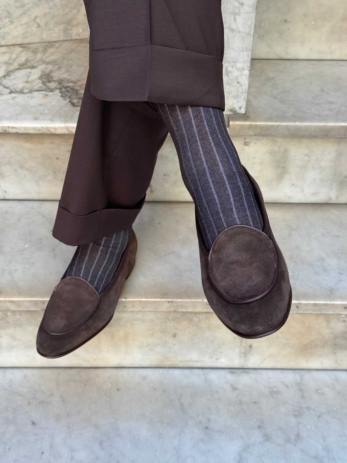 Black and Grey Two-Tone Scottish Thread Sock