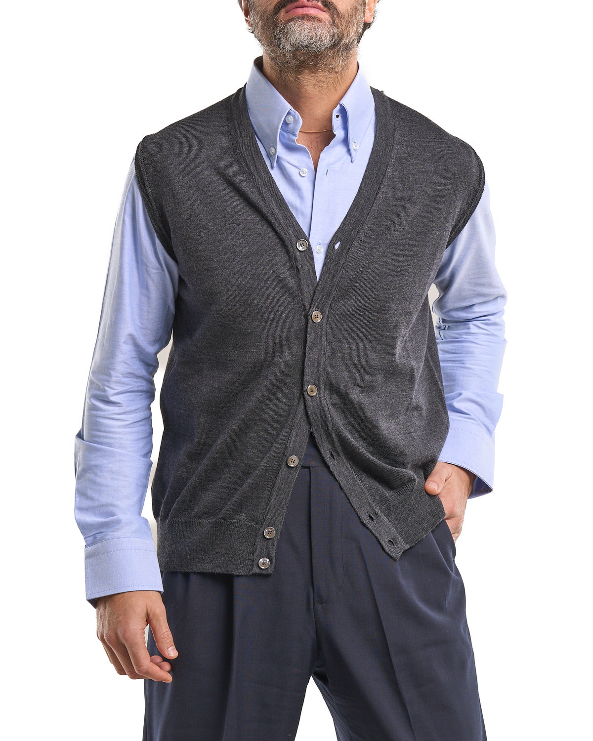 Oversized Dark Brown Velvet Vest