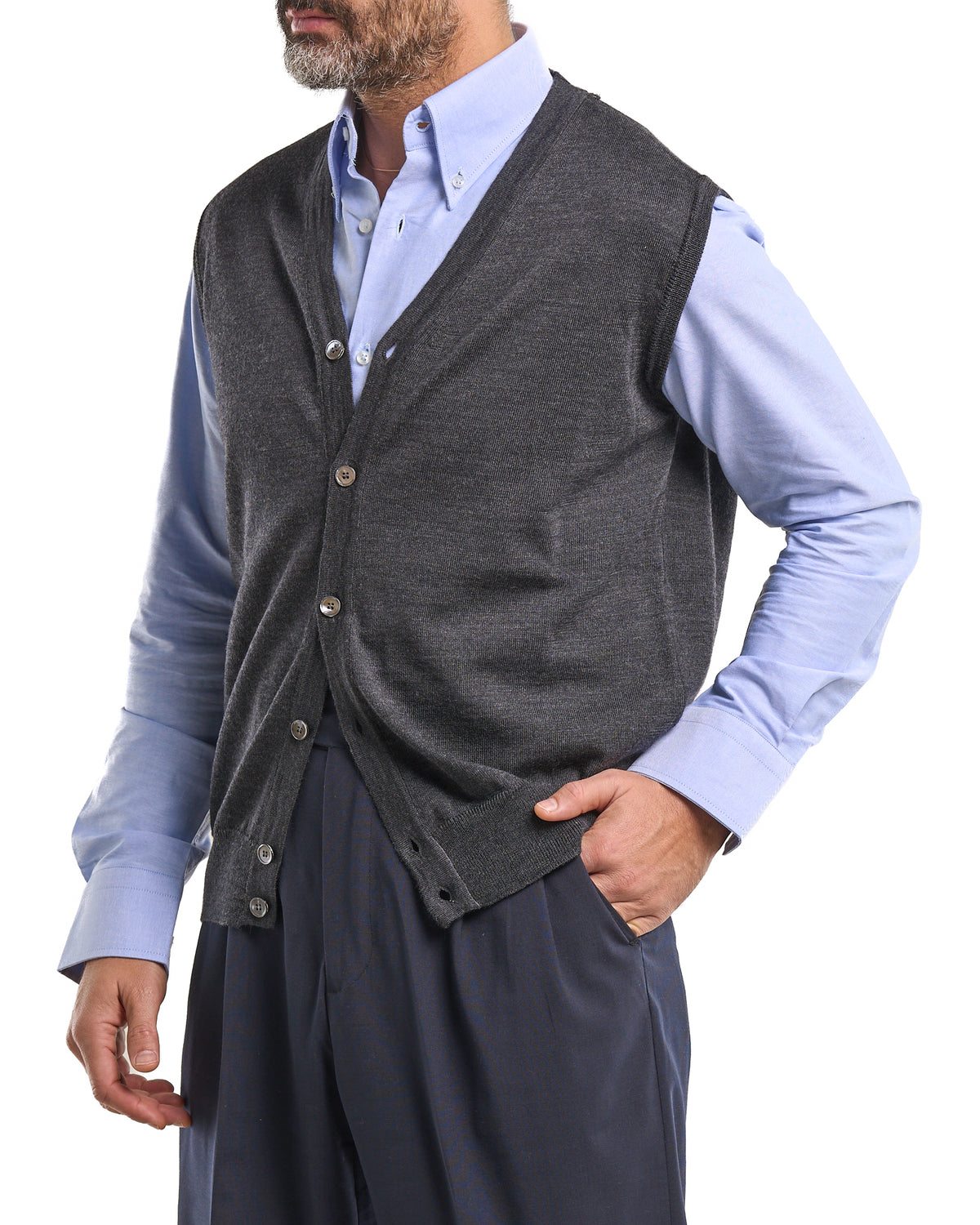 Oversized Dark Brown Velvet Vest