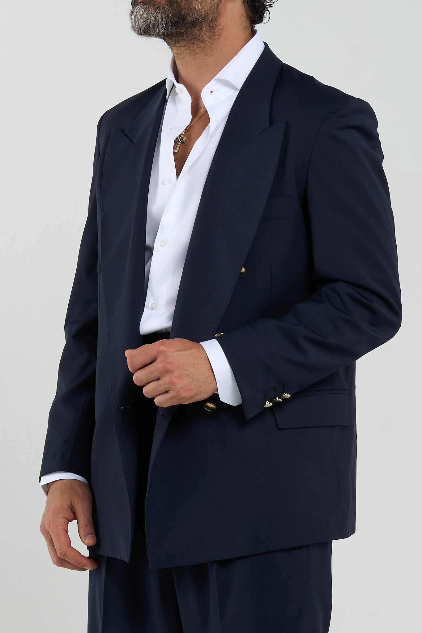 Chaqueta con botones dorados azul Nápoles