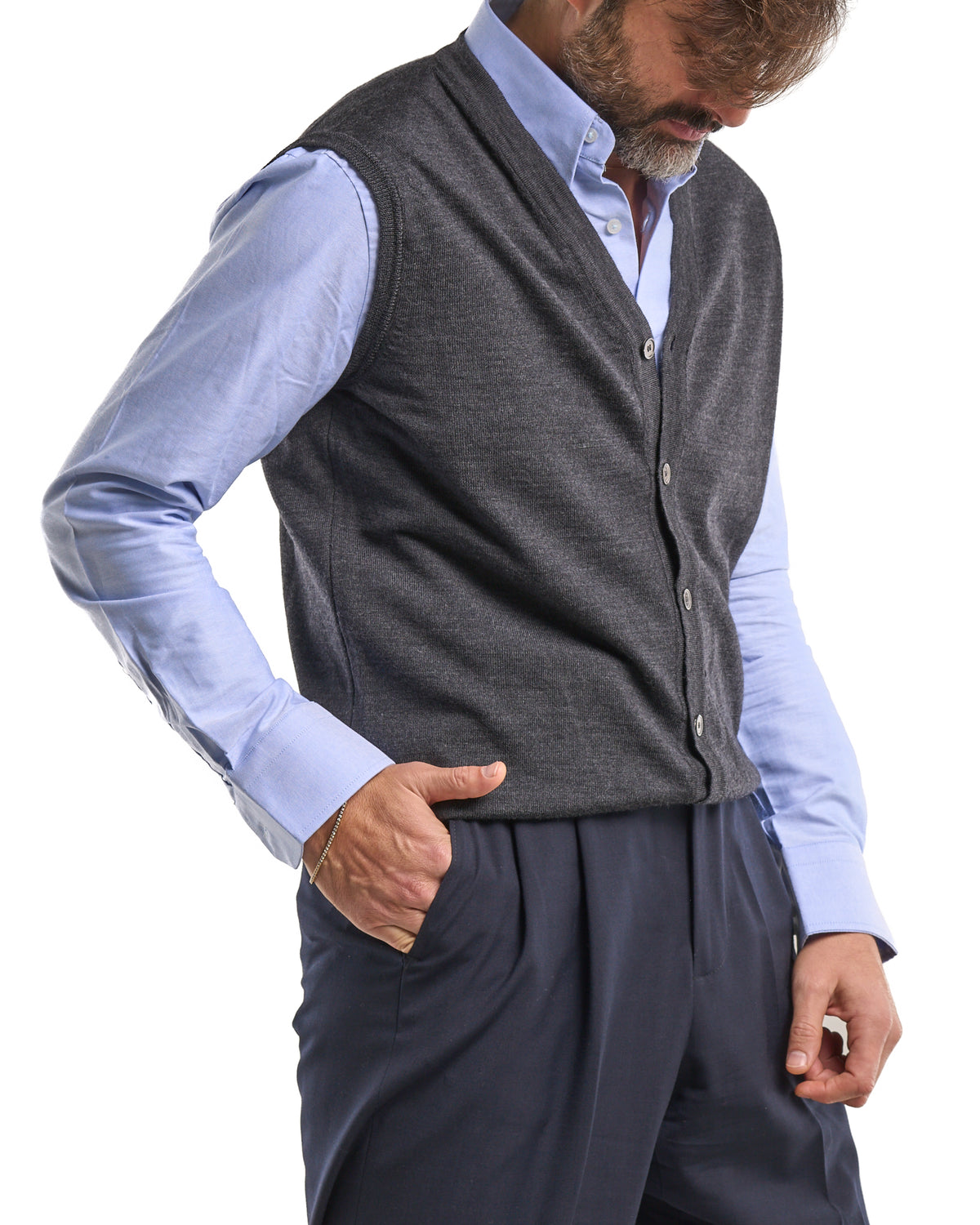 Oversized Dark Brown Velvet Vest