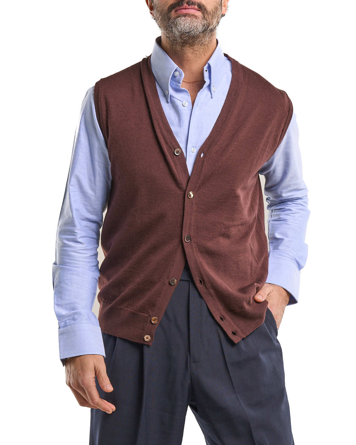 100% Merino Wool Vest – Burgundy