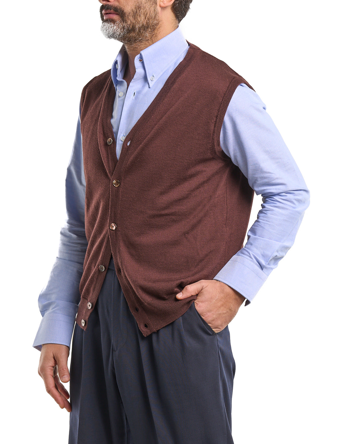 100% Merino Wool Vest – Burgundy