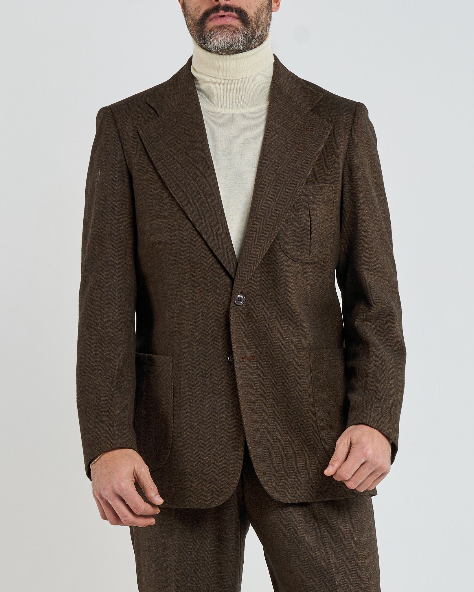 Abito in Flanella Spigato Marrone Courmayeur