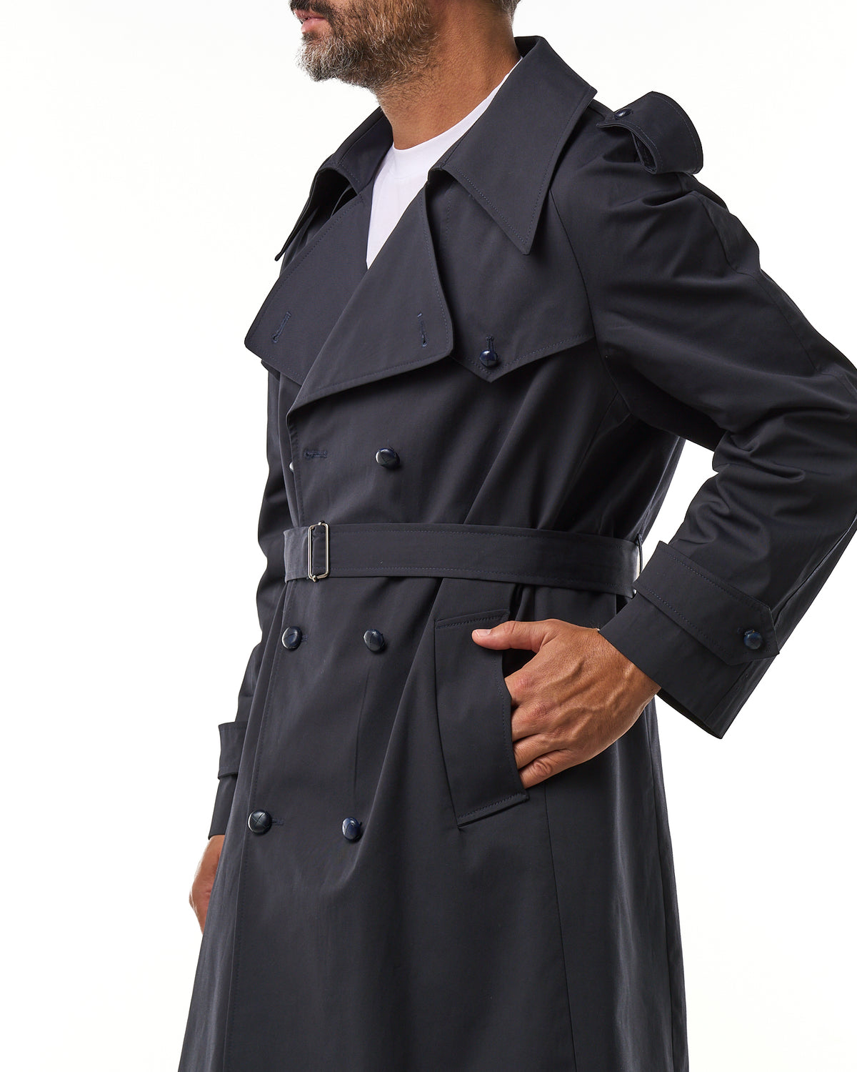 Chaqueta vaquera lavada con mosquetones, azul lavado