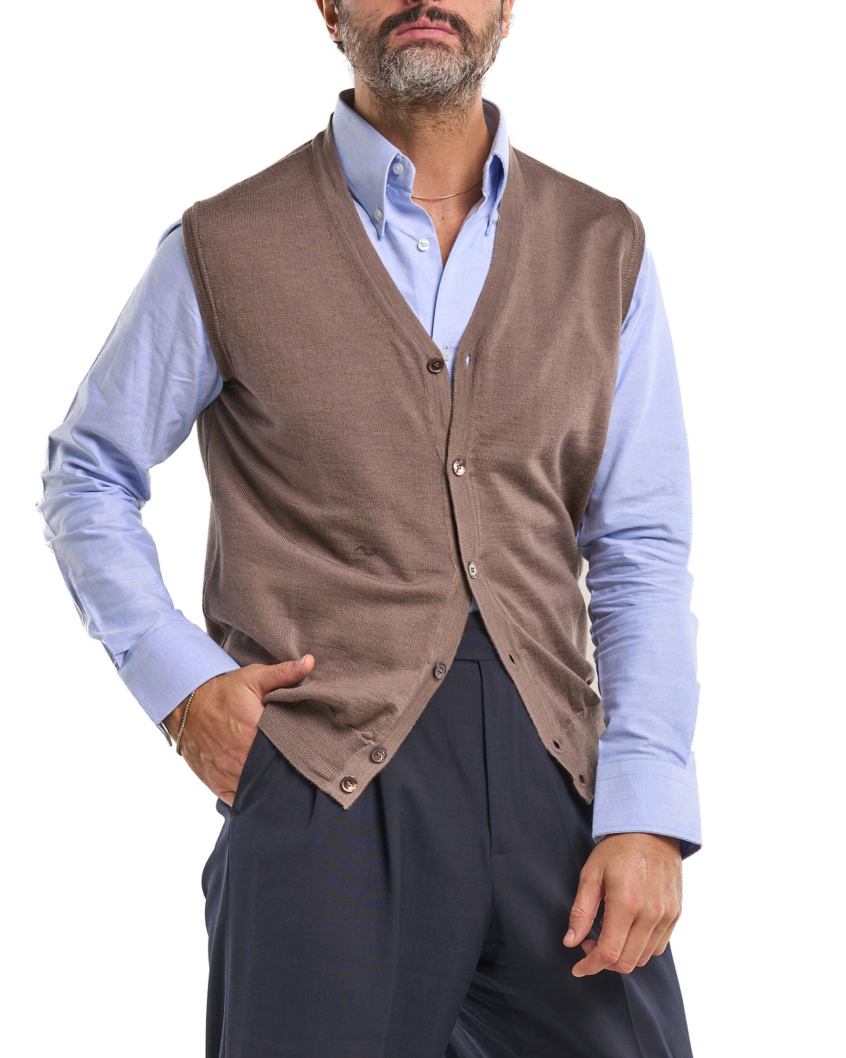 100% Merino Wool Vest – Sand
