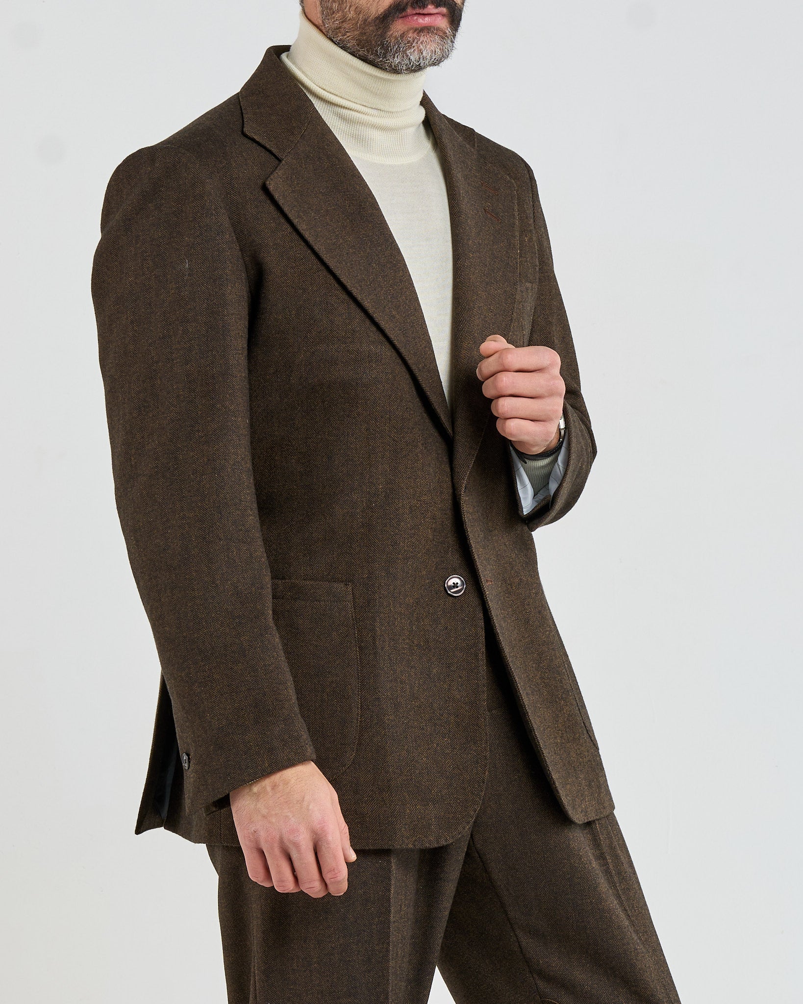 Abito in Flanella Spigato Marrone Courmayeur