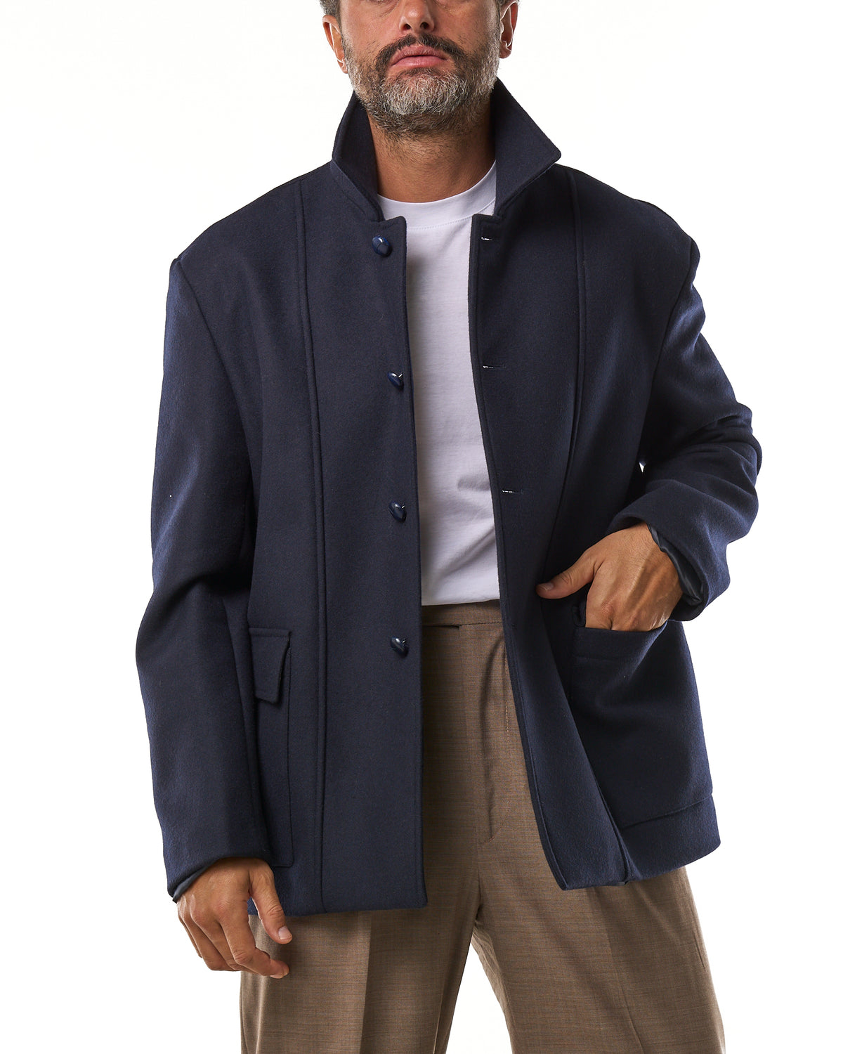 Giacca in Panno Blu